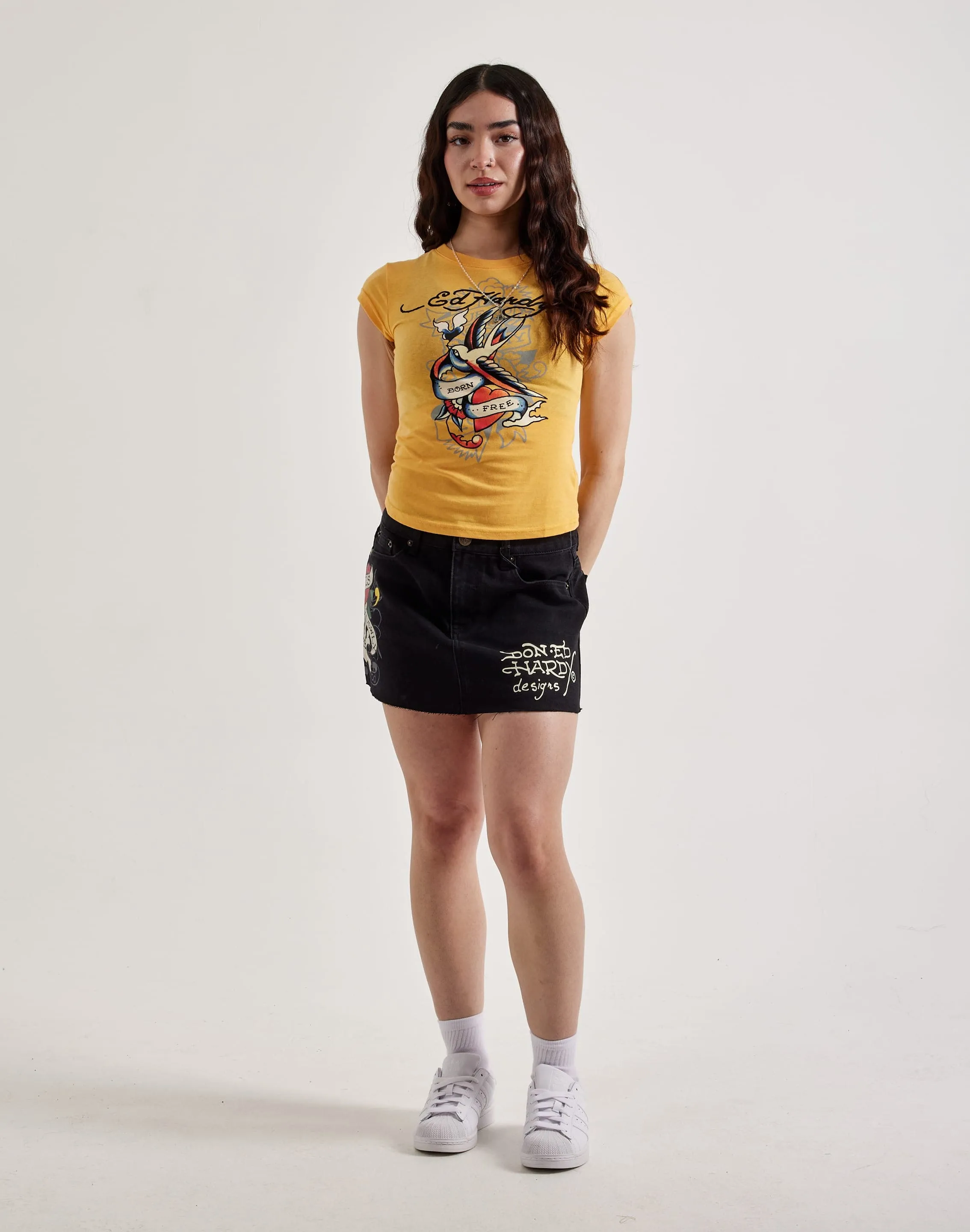 NonIrritatingSeams Ed Hardy Swallow Cap Sleeve Tee