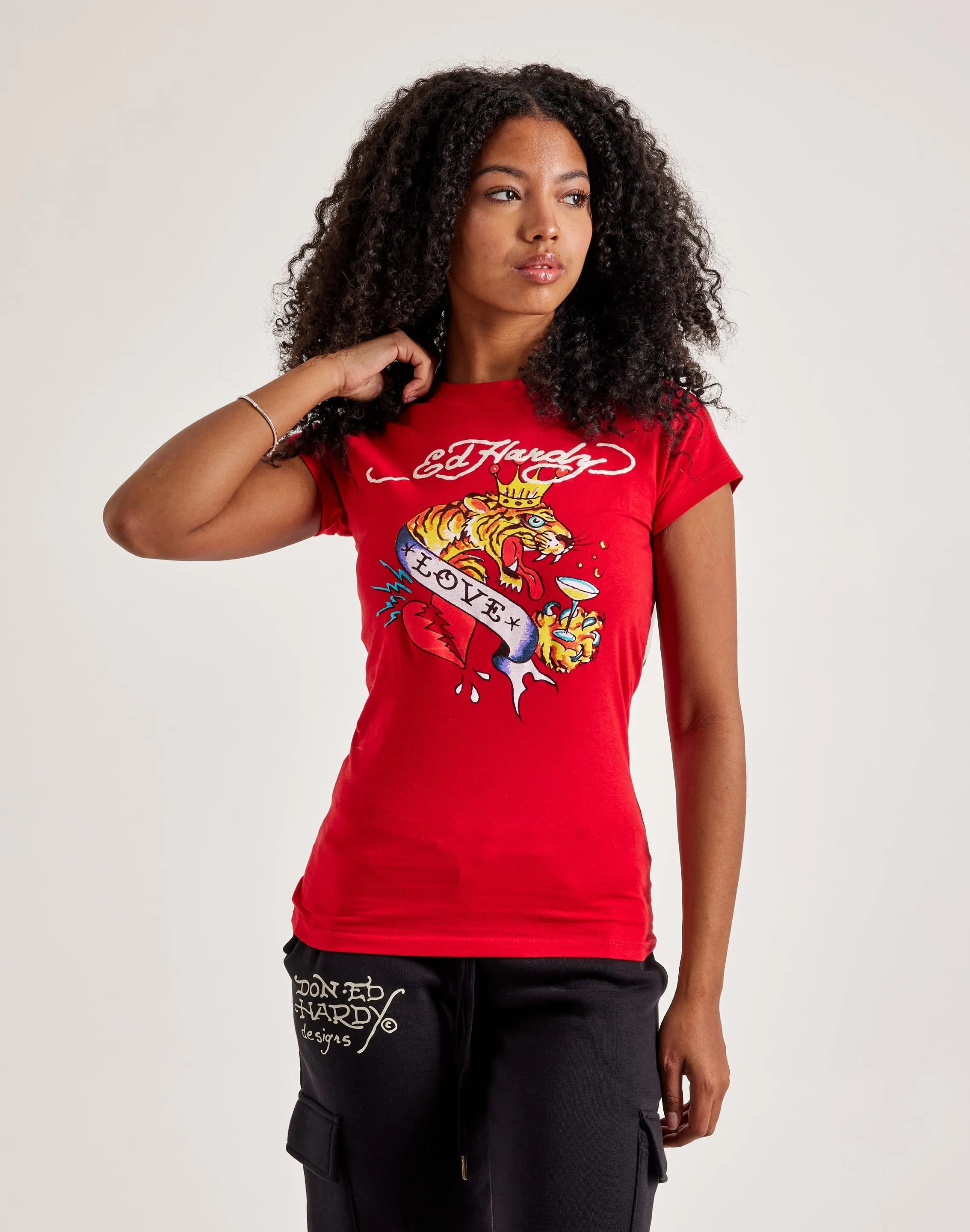 Ed Hardy Tiger Slim-Fit Tee Creative Glow