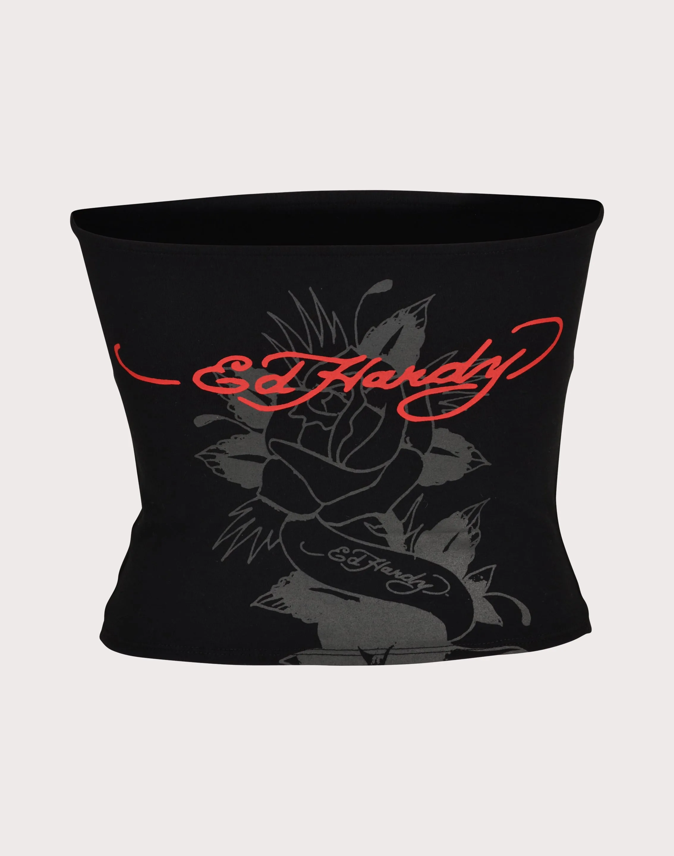 Breathable knit DoubleLayered Structure Ed Hardy Tiger Tube Black Top
