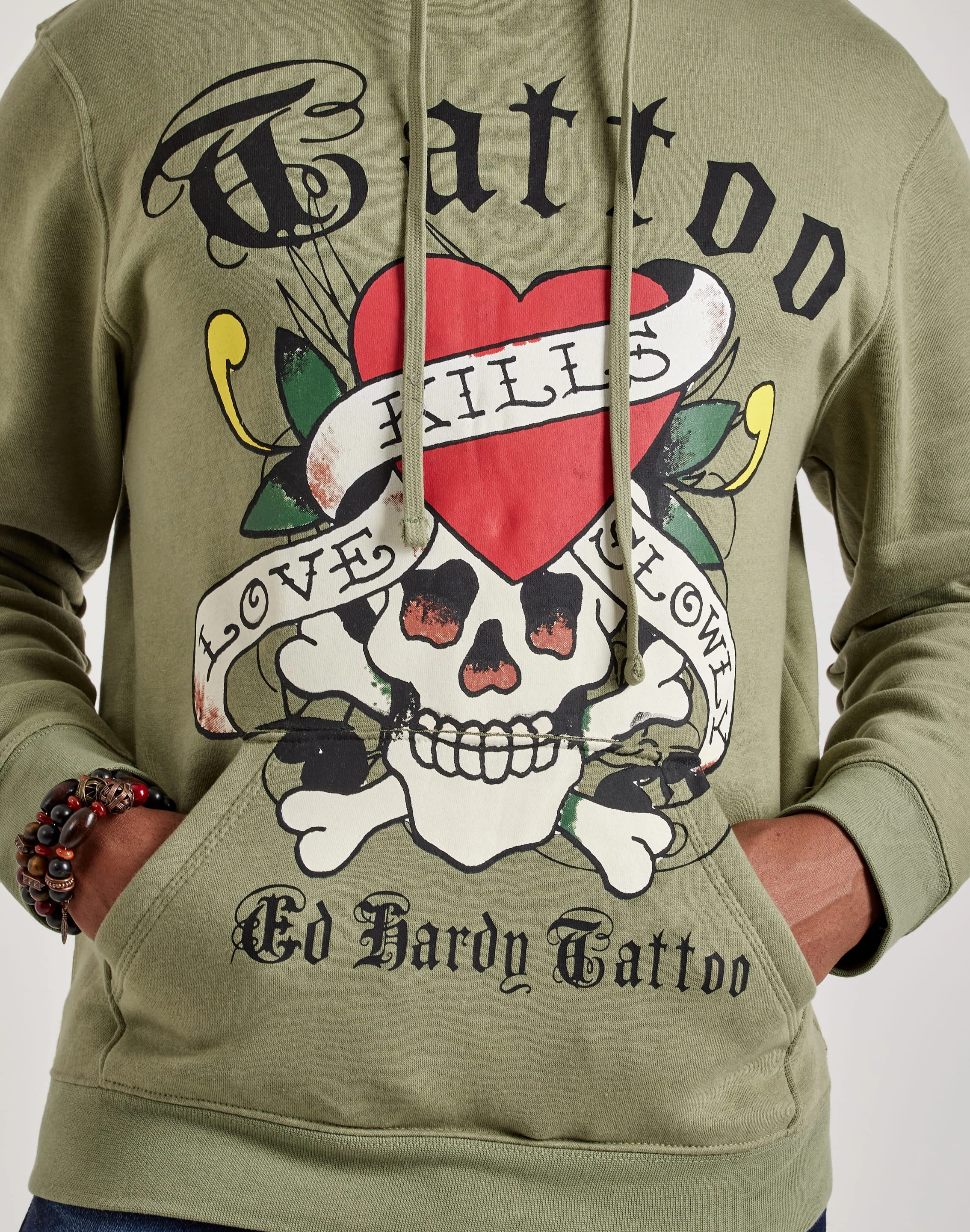 Ed Hardy Skull Hoodie Stretchable Fabric