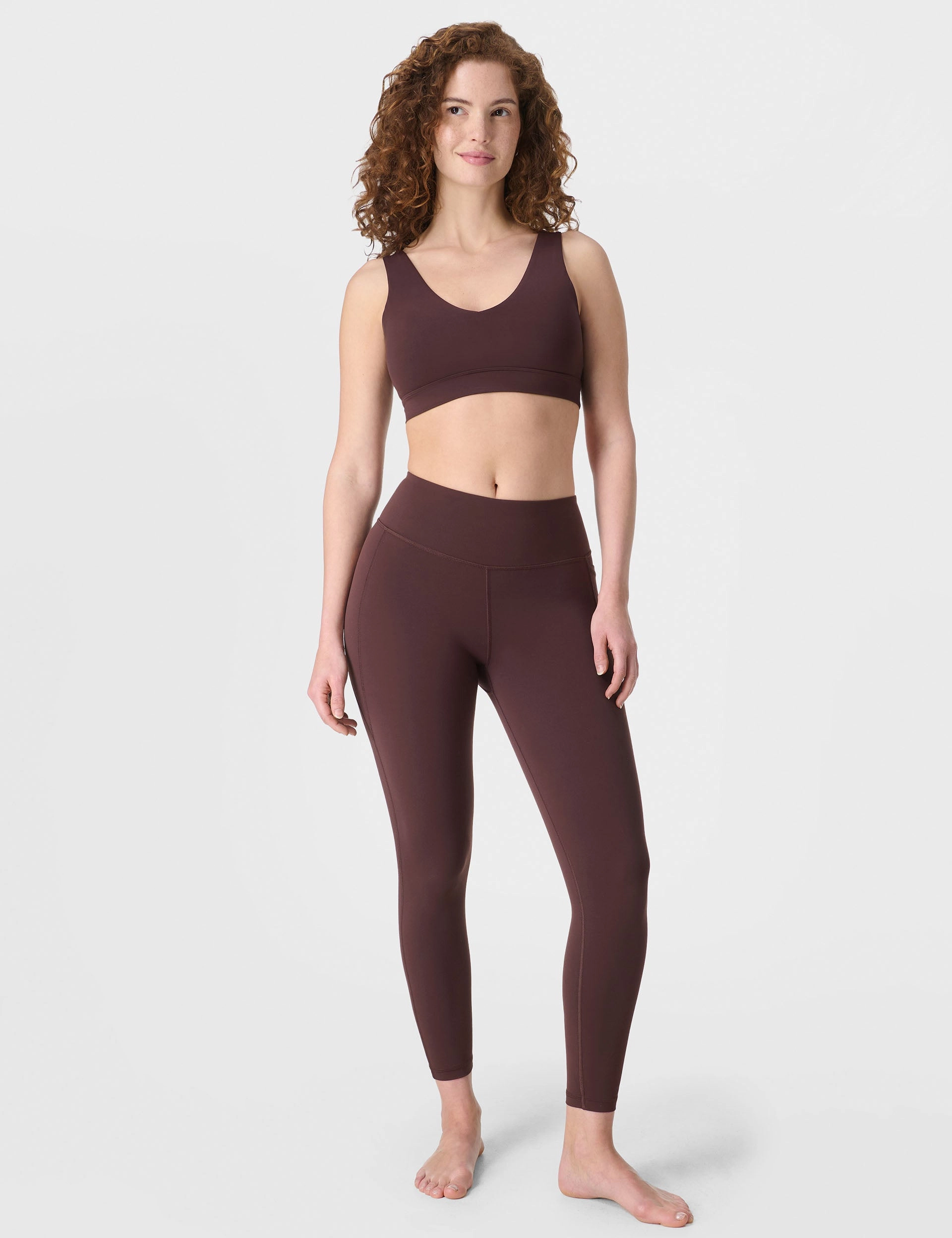 Outdoor Running Soft Touch All Ages Stretch Fit Ultimate Studio 7/8 Leggings - Sable Brown