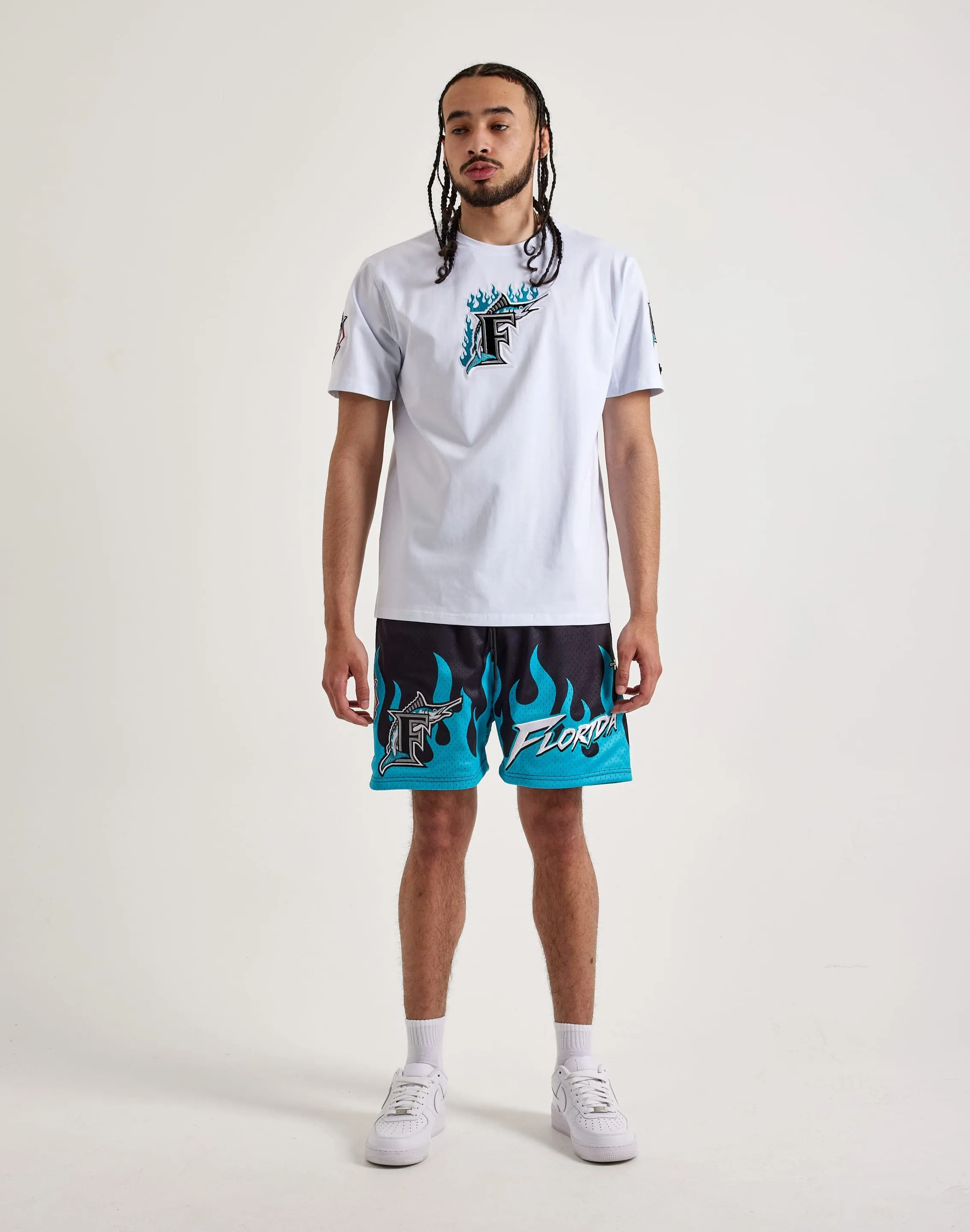 WaterRepellentCoating Global Edge Pro Standard MLB Florida Marlins Flame Shorts