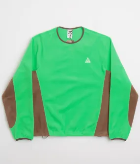 durability test product family togetherness Nike ACG Wolf Tree Crewneck Sweatshirt  - Green Shock / Mosswood Brown / Summit White