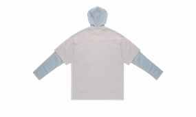 EDLUND LOGO NECKLACE PRINTED HOODIE GREY "Grey"