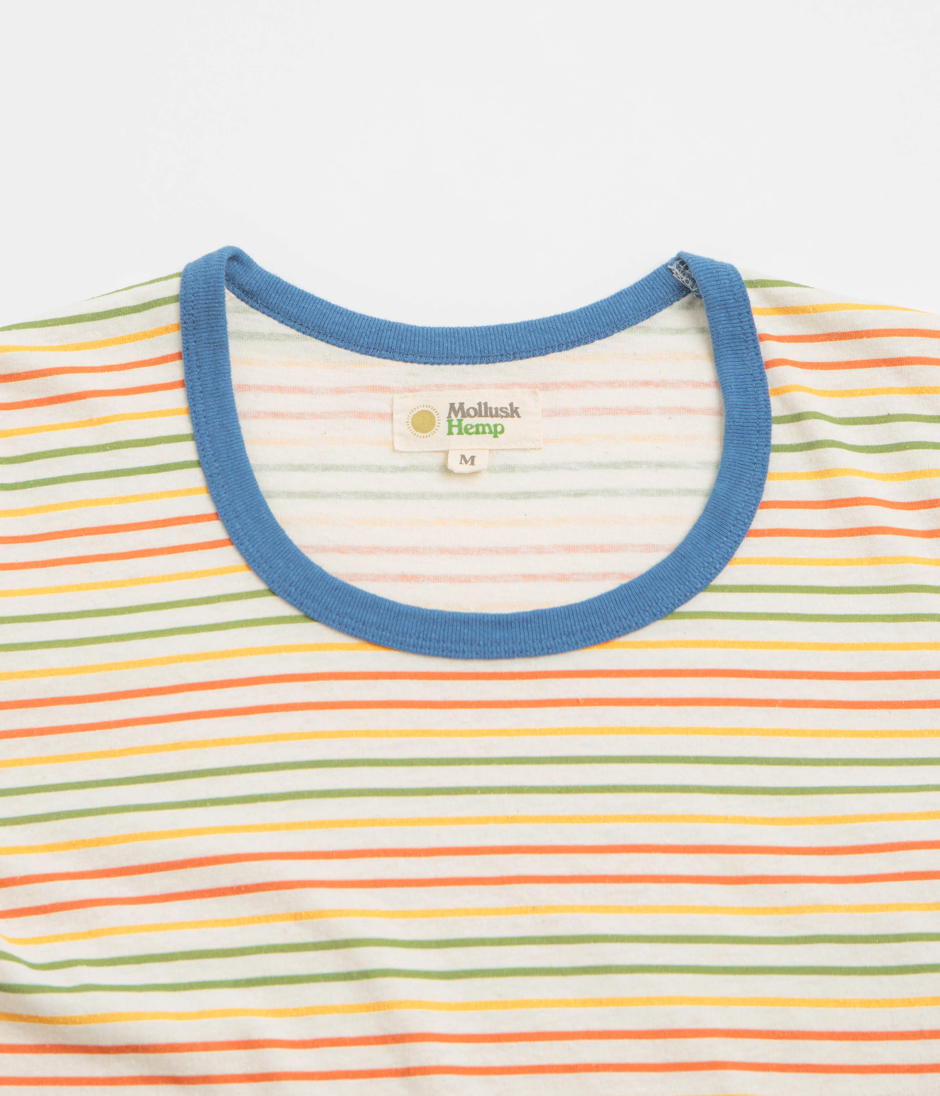 Mollusk Womens Ringer T-Shirt - Red / Gold / Green Stripe Ankle length