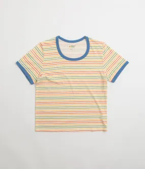 Mollusk Womens Ringer T-Shirt - Red / Gold / Green Stripe hostel event