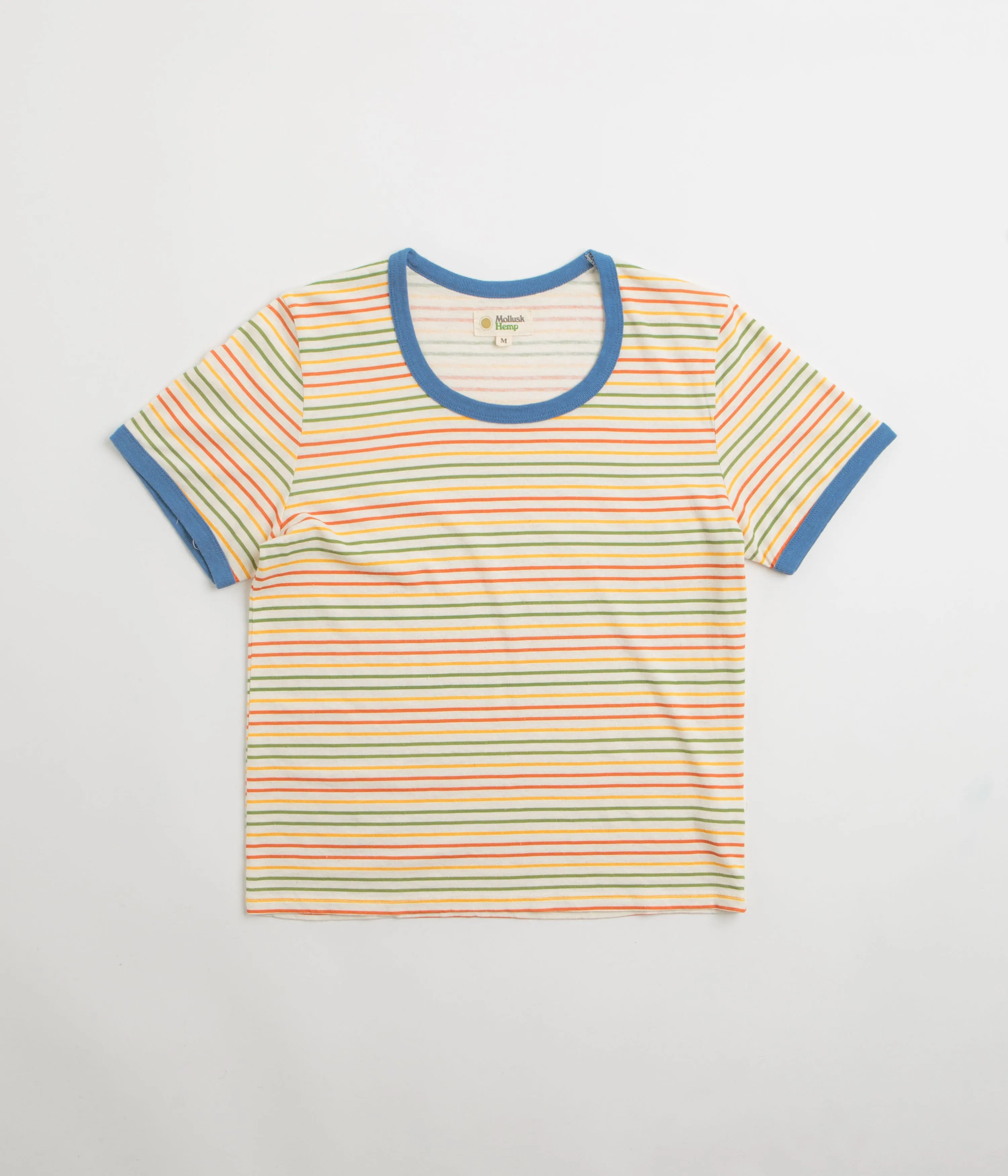Mollusk Womens Ringer T-Shirt - Red / Gold / Green Stripe hostel event