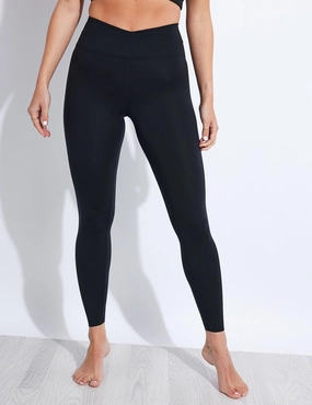Go Balance High Waisted Yoga Leggings - Black Mid Rise Support High Waisted Support