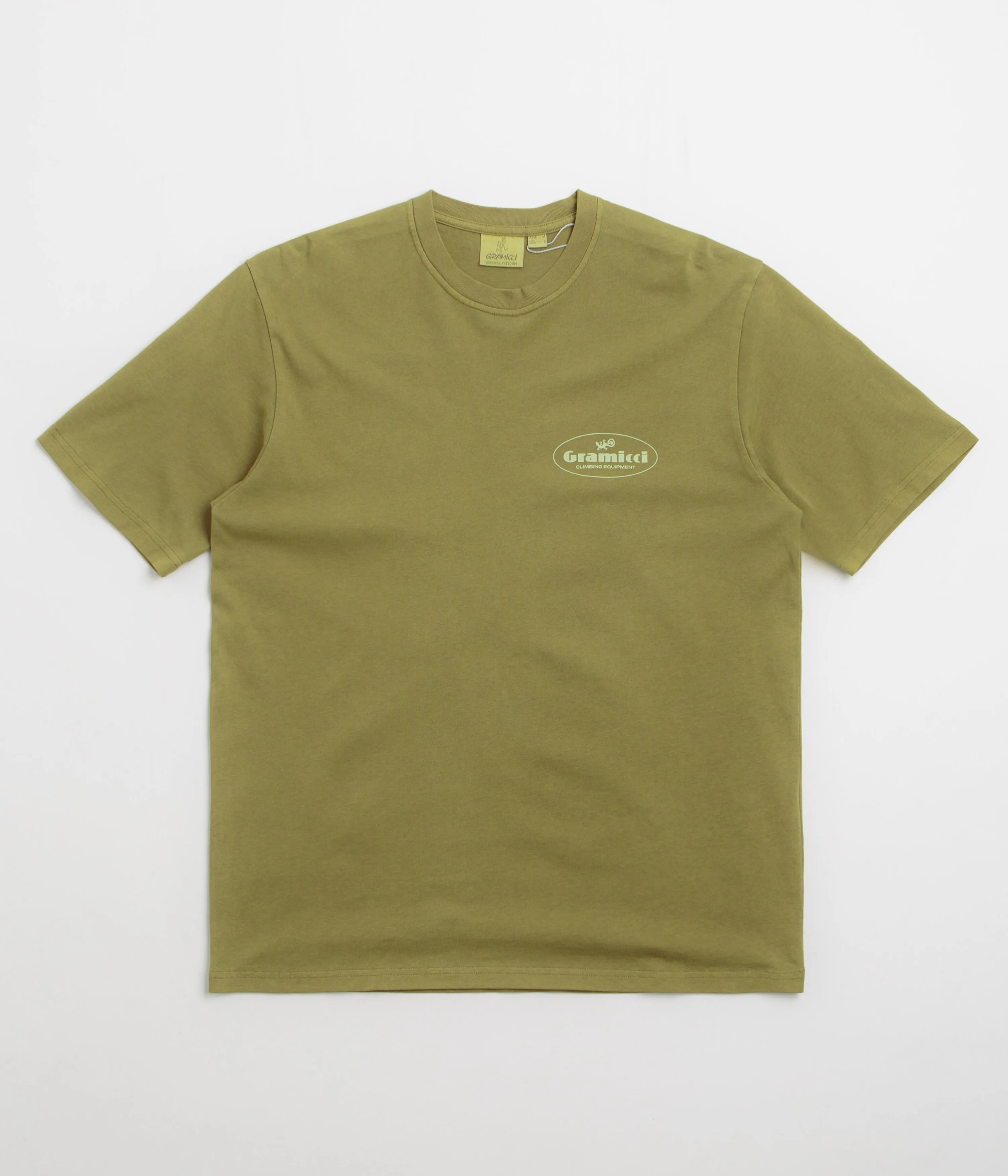 Gramicci Climbing Equipment T-Shirt - Pistachio Pigment train event No Slip Sleeve Banding