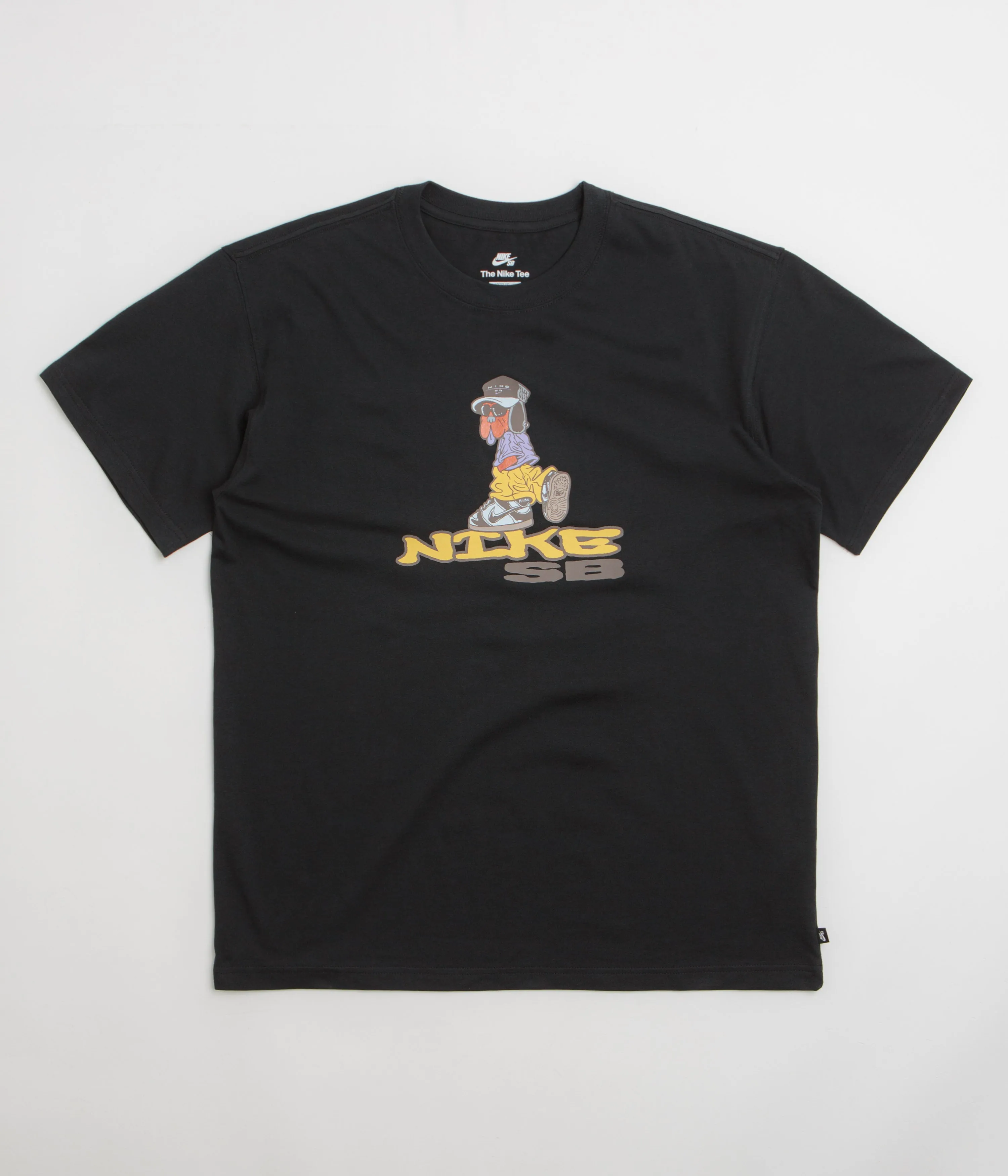 high-low hem Trendy Fashion Nike SB Dunk Dog T-Shirt - Black