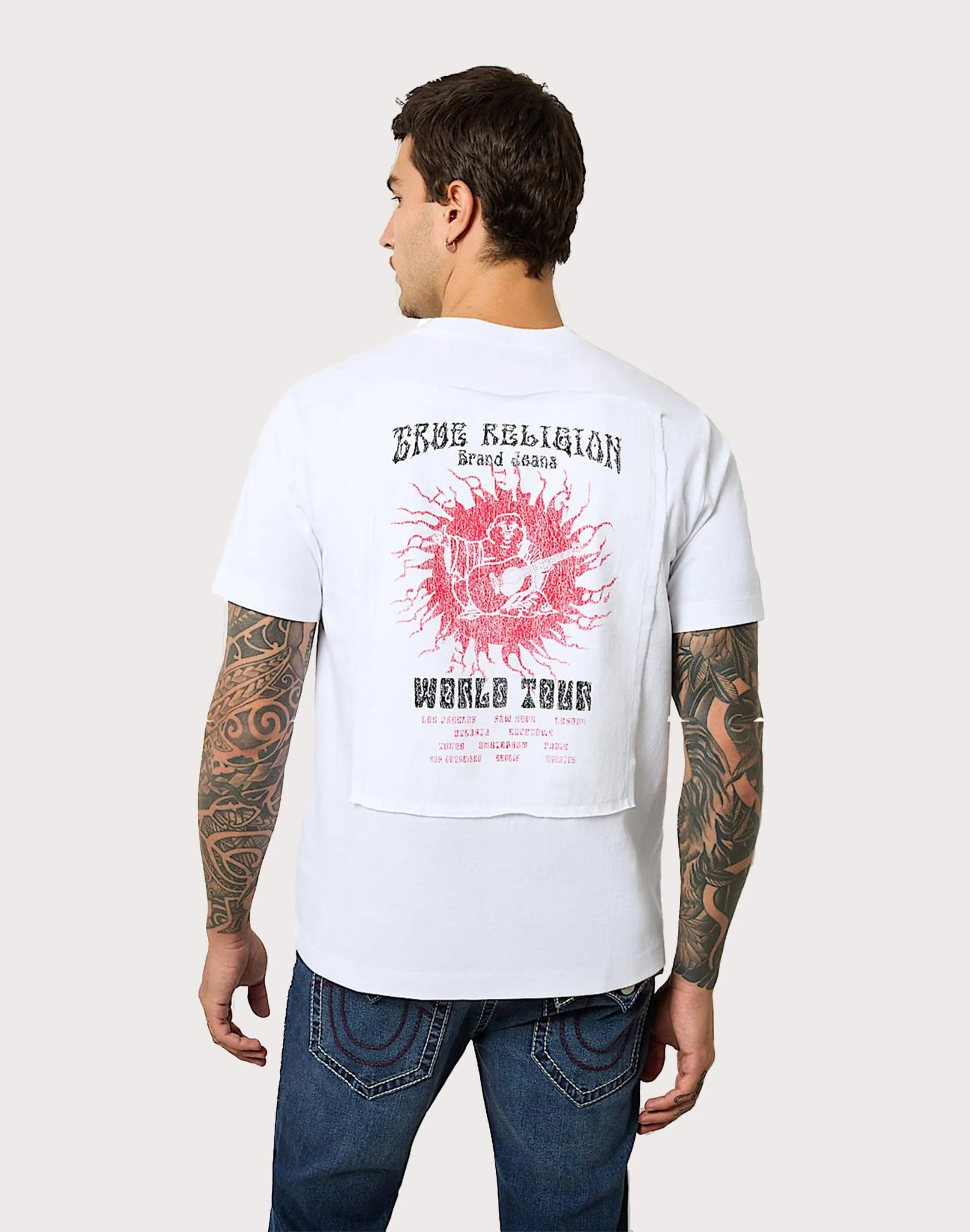 True Religion Blazing World Tour Logo Tee Cyber Core HypoallergenicYarn