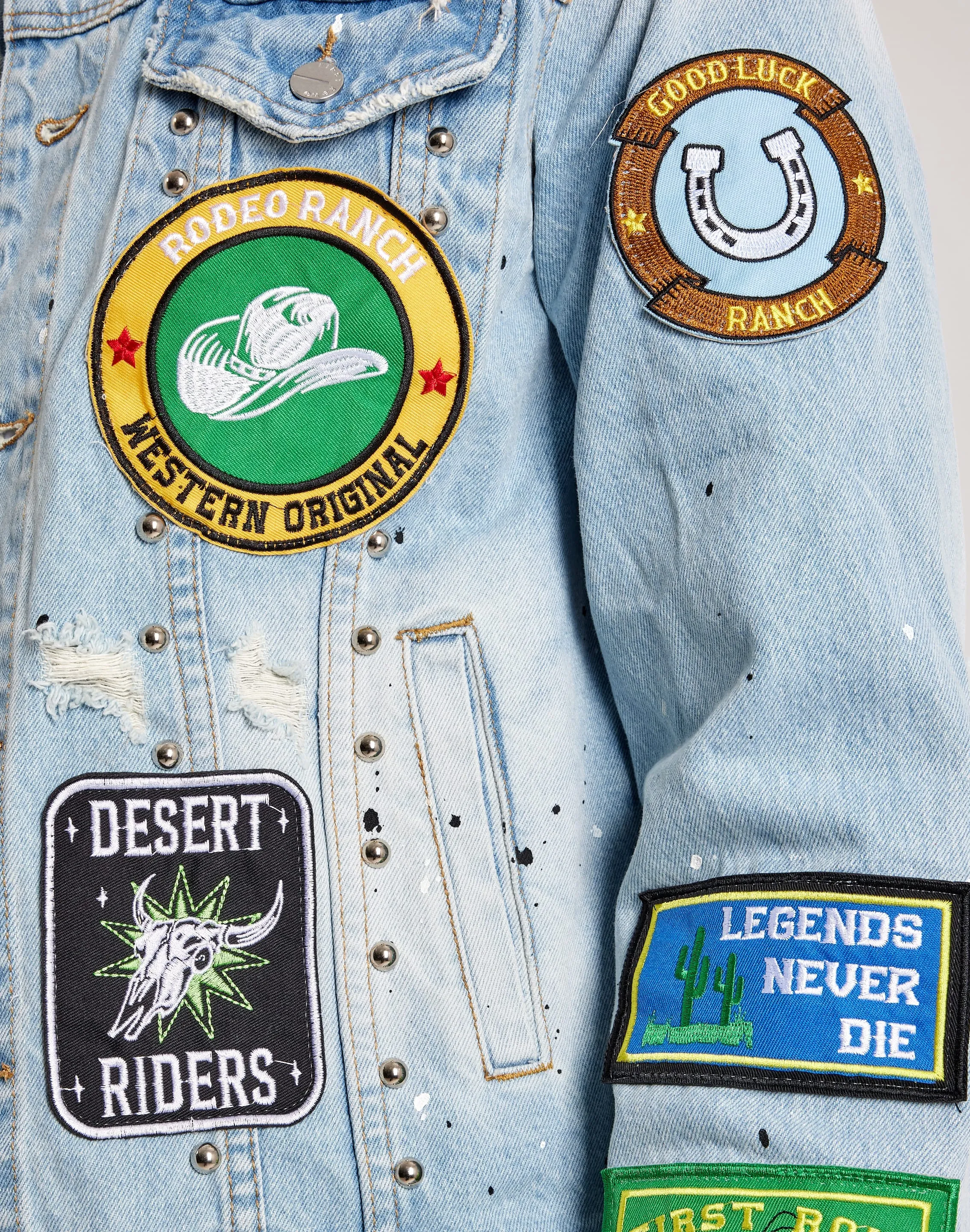 First Row Washed Denim Jacket Focus Fit spring fresh