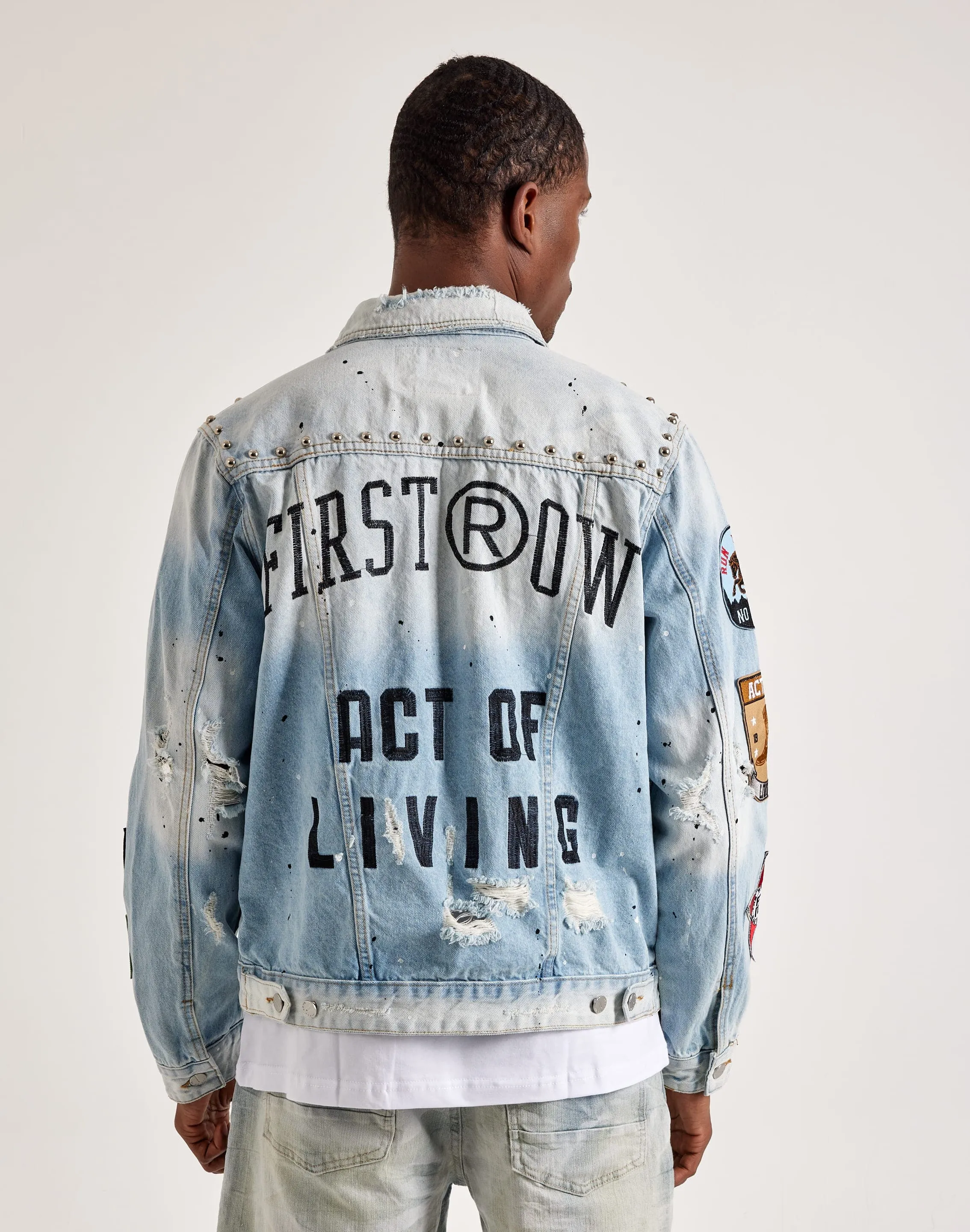 Heavy Silk Athleisure Cool First Row Washed Denim Jacket