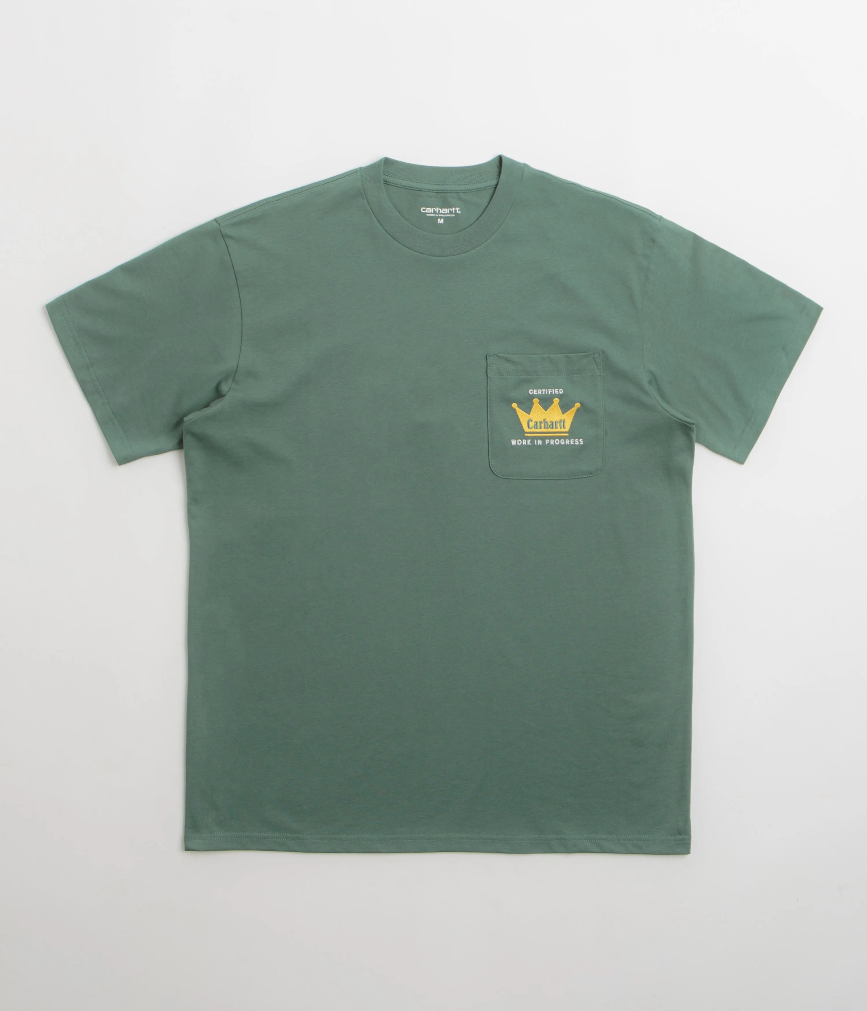 Full length indoor activity Carhartt Crown Pocket T-Shirt - Silver Pine
