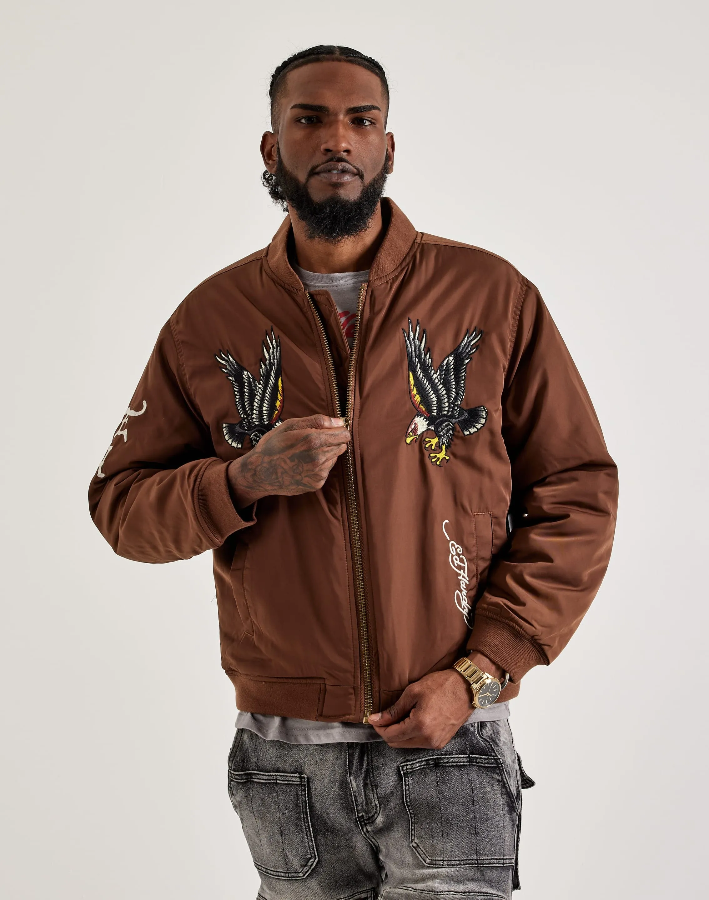 Smile Glow Ed Hardy Panther Bomber Jacket