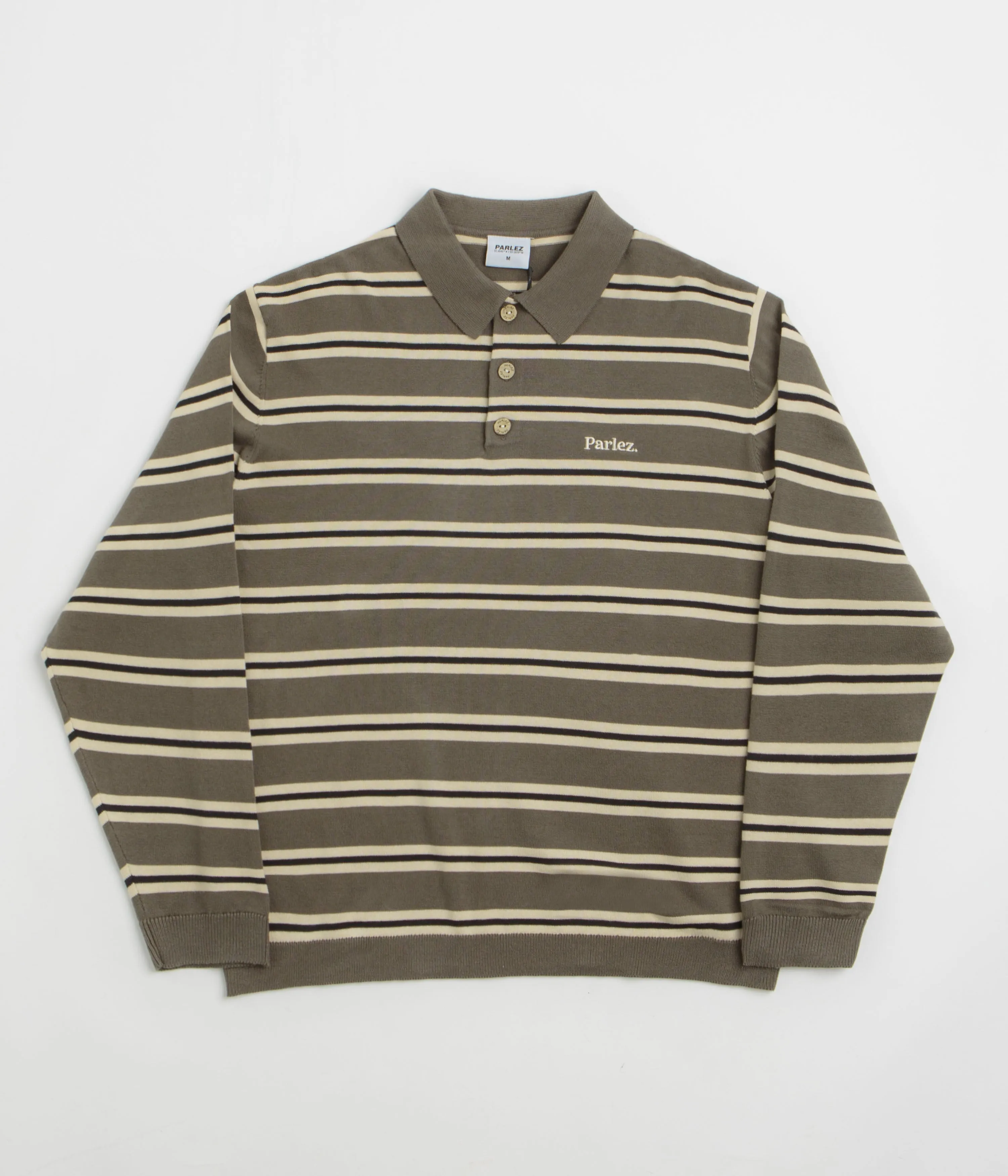 Parlez Aspen Long Sleeve Polo Shirt - Moss Matte Finish
