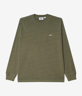 Obey Lowercase Pigment Ls T-Shirt Premium Feel Static Dissipating Fiber