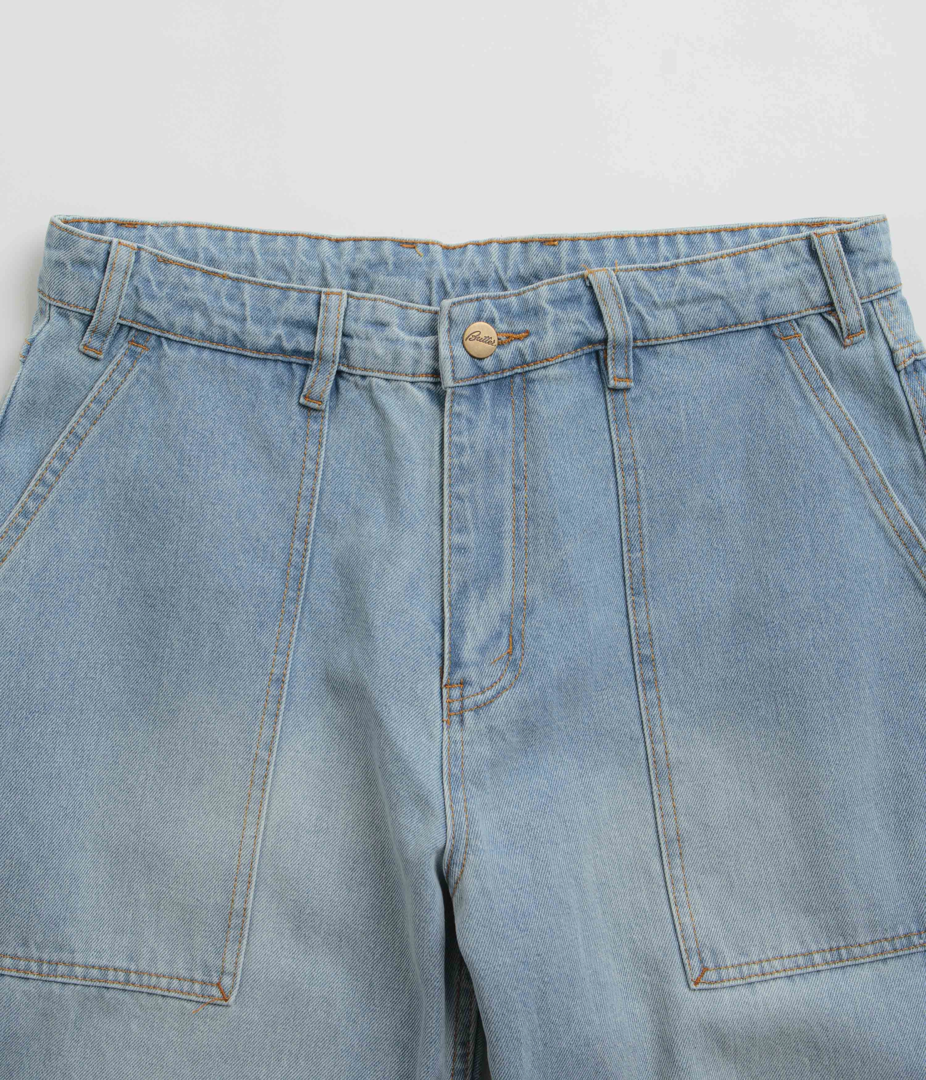 Butter Goods Patch Pocket Jeans - Faded Light Blue Trendy Waist Denim finish