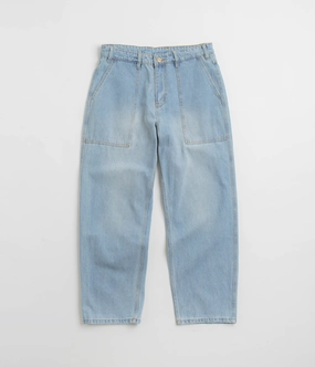 Butter Goods Patch Pocket Jeans - Faded Light Blue Wrinkle Free Fabric anti slip grip