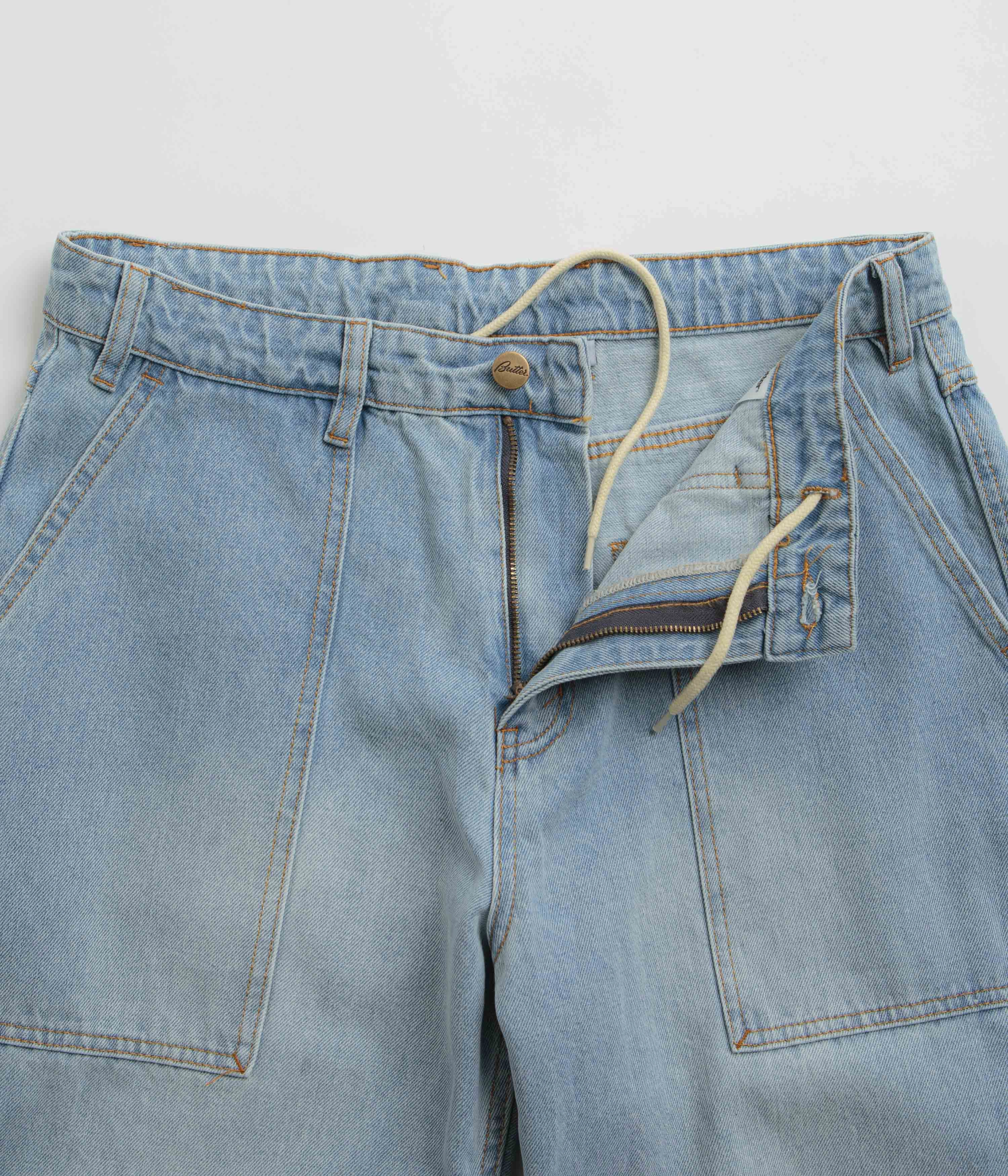 Light wash Butter Goods Patch Pocket Jeans - Faded Light Blue