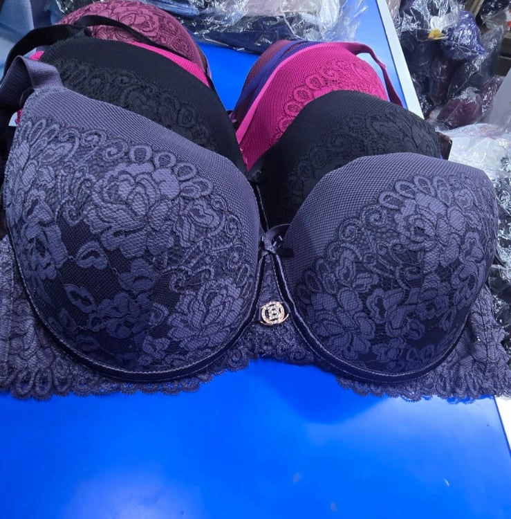 Secure Comfort Elegant Lace Padded Bra with Central Embellishment