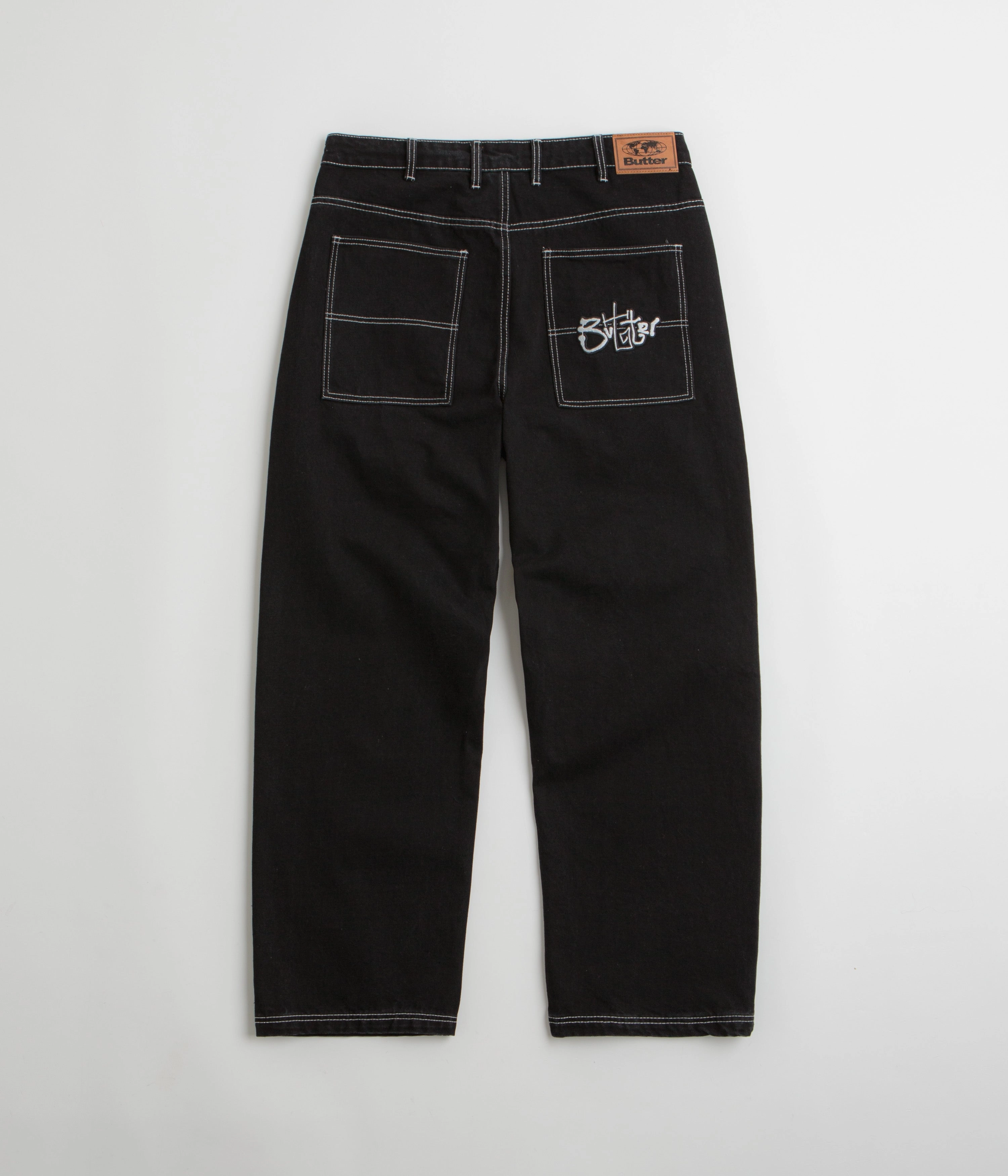 SturdyBeltLoops QuickDryTech Butter Goods Scribble Jeans - Washed Black