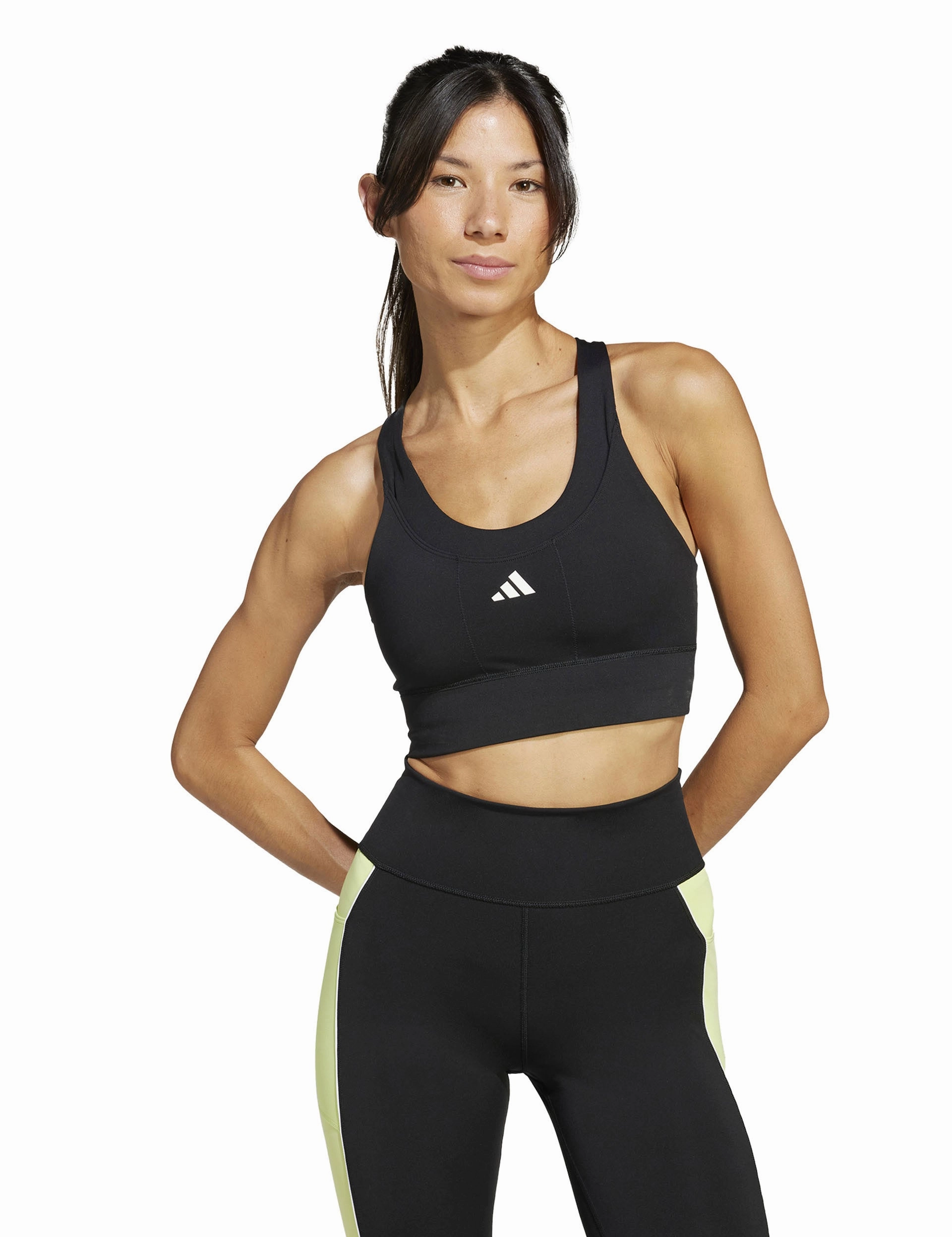 Removable straps seams Secure Structure Run Pocket Medium Support Bra - Black