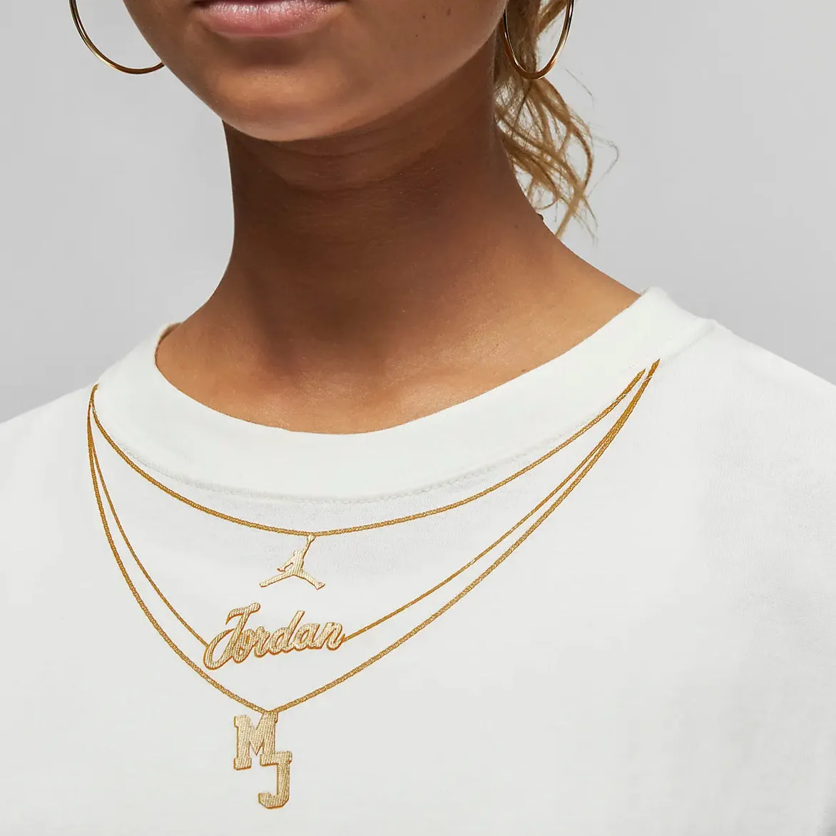 WMNS HERITAGE GOLD CHAIN TEE - WHITE Snow Core Daily Fit