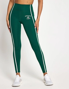 Full Coverage Fit Optime Heritage 7/8 Leggings - Collegiate Green/Chalk White