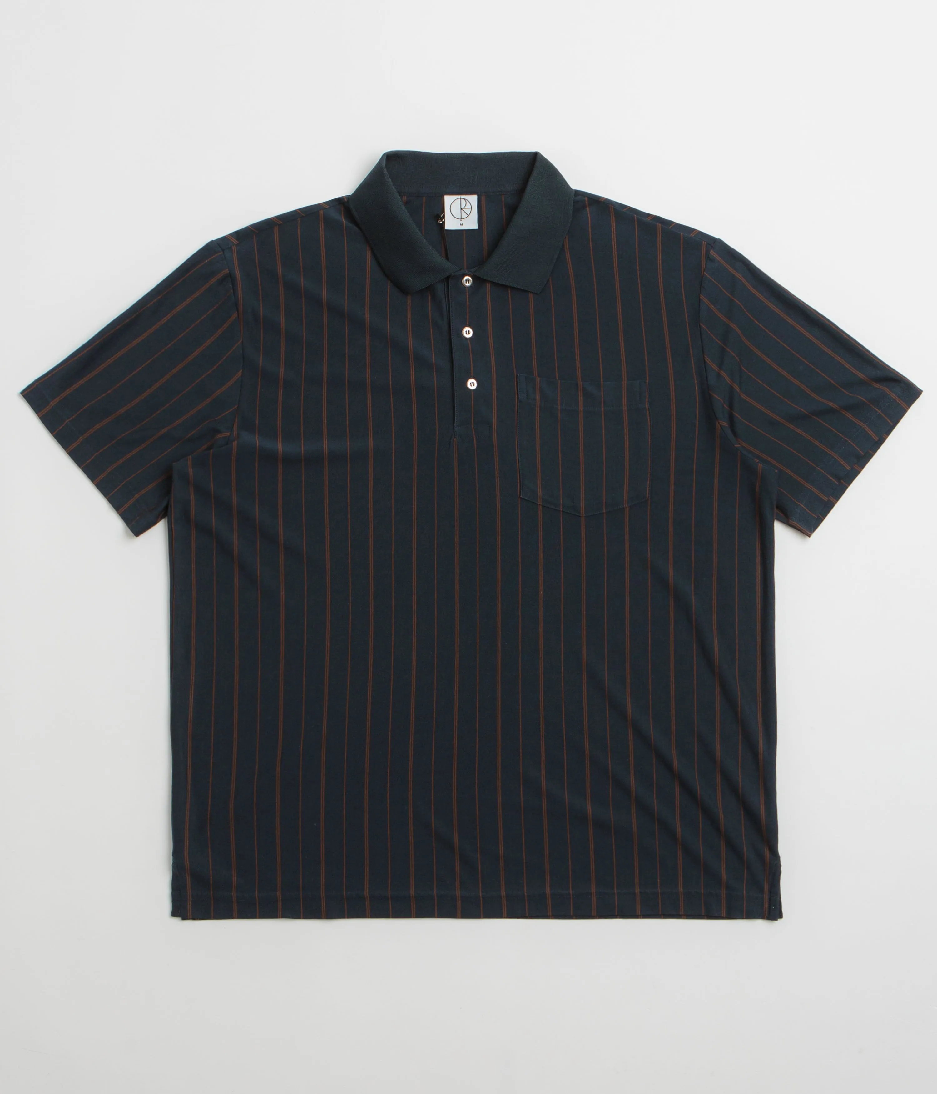 Mesh Insert Eco friendly materials Polar Fancy Polo Shirt - Navy / Brown