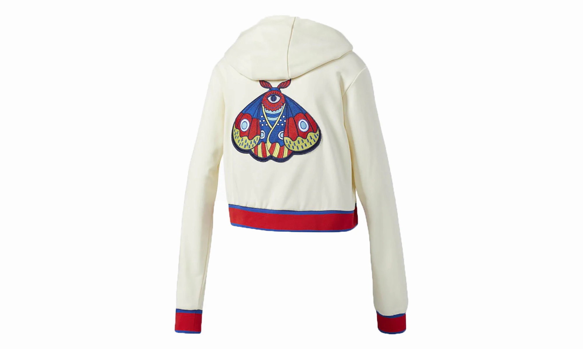 Embellished Arts Cropped Hoodie "Cream White"