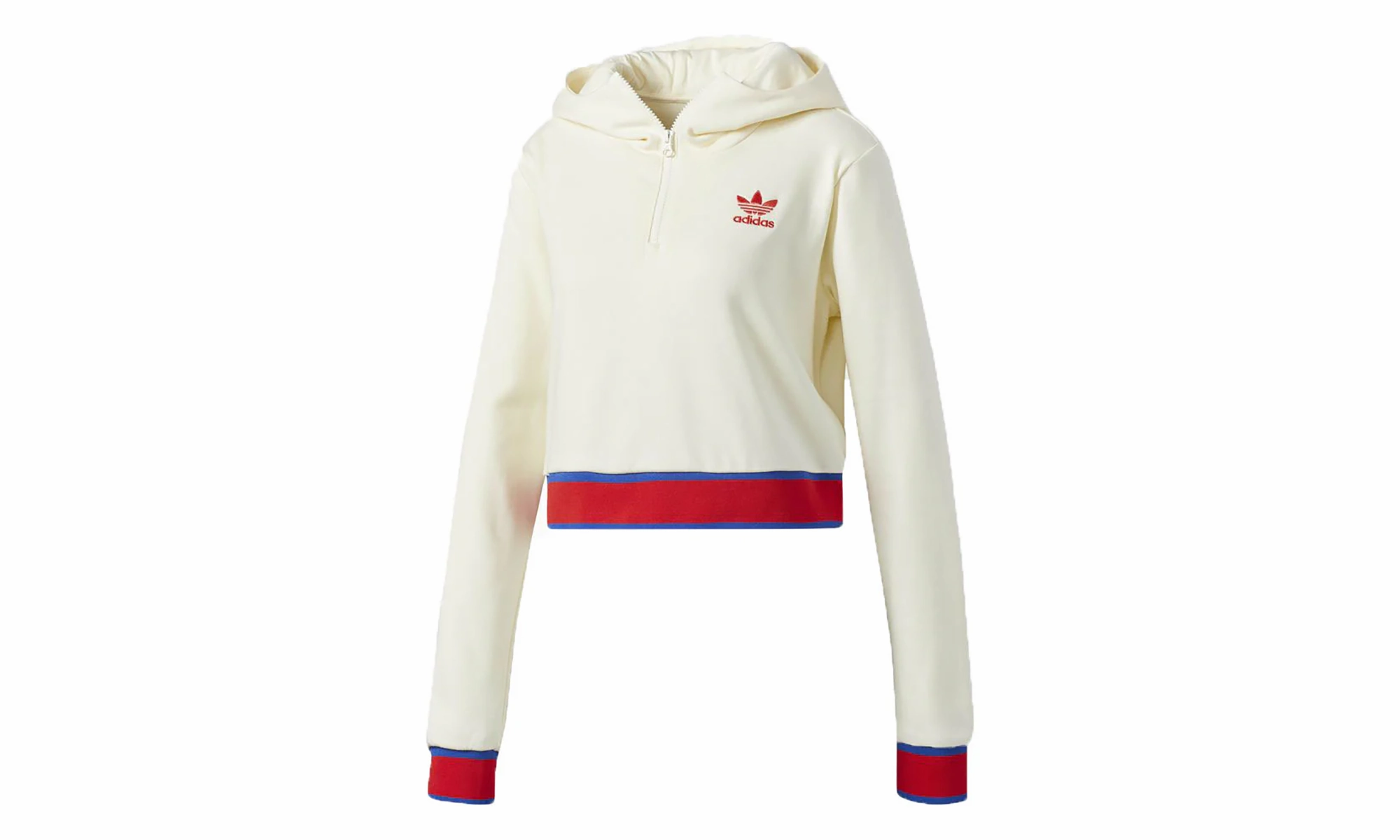 Embellished Arts Cropped Hoodie "Cream White"