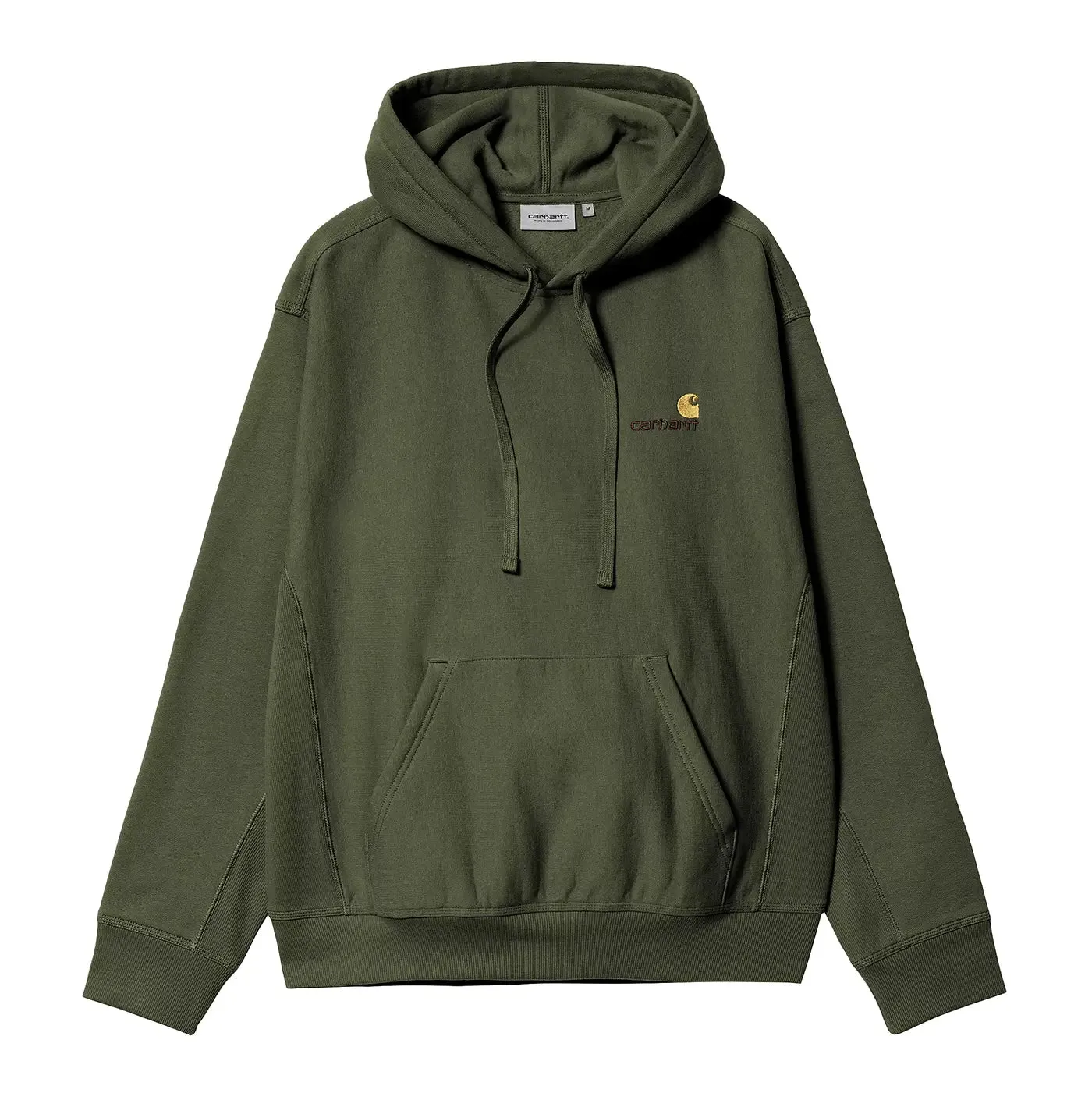 Carhartt WIP Hooded American Script Sweat Hoodie - Tarragon Odor Resistant Treatment Viral Item