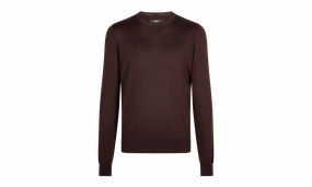 Embroidered Crew Hoodie "Brown"