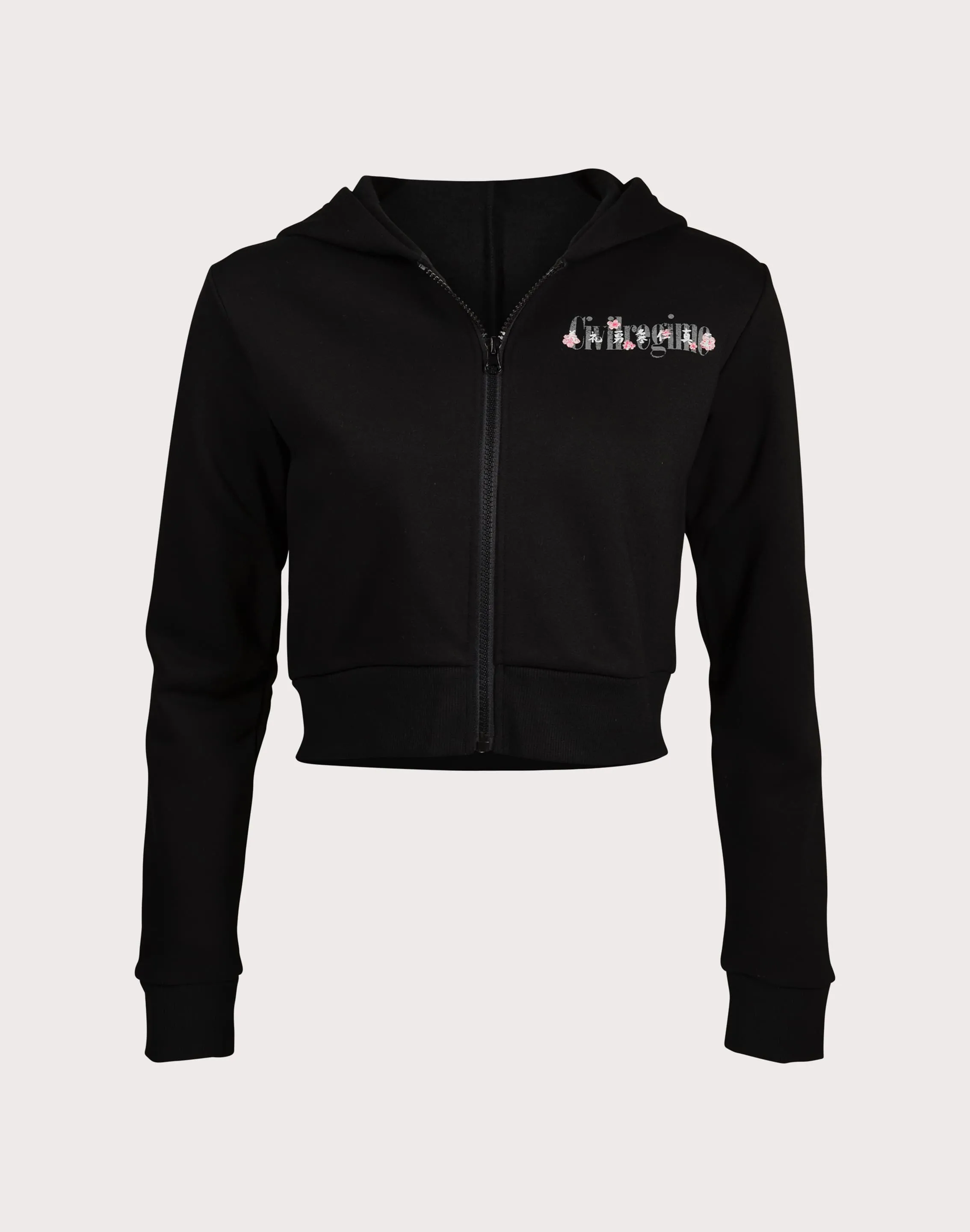 Pure Cotton Luxury Mood CIVIL CLOTHING Cropped Katana Black Hoodie