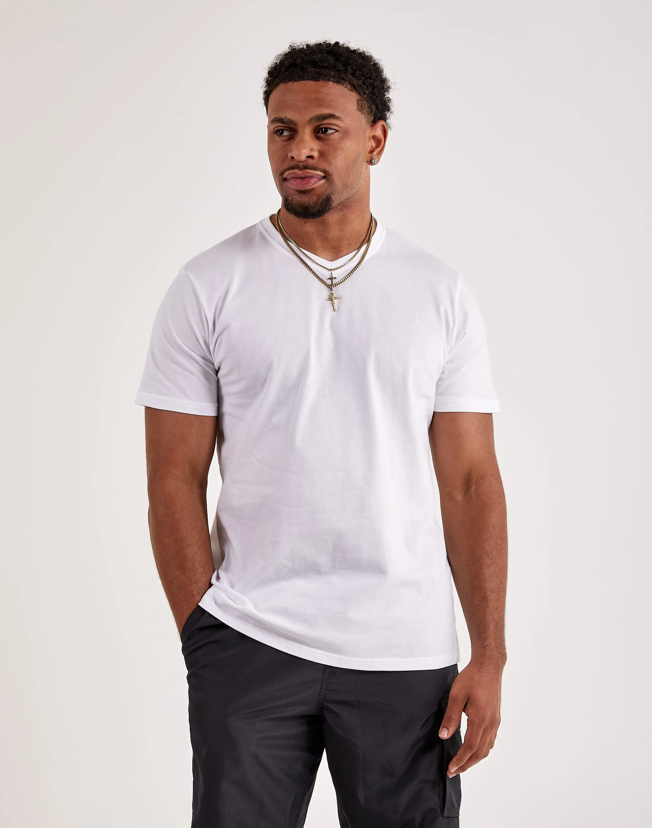 AntiStatic Lining NonRestrictive Cut Luxe T Fitted V-Neck Tee