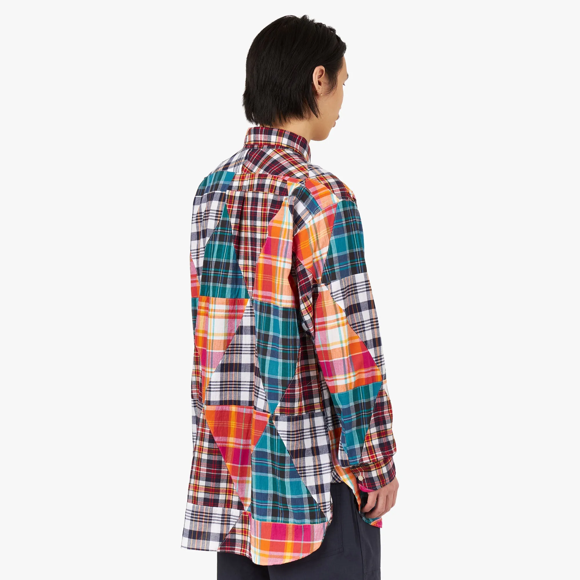 Engineered Garments 19 Century BD Shirt / Patchwork Madras Layered Collar Eco-friendly