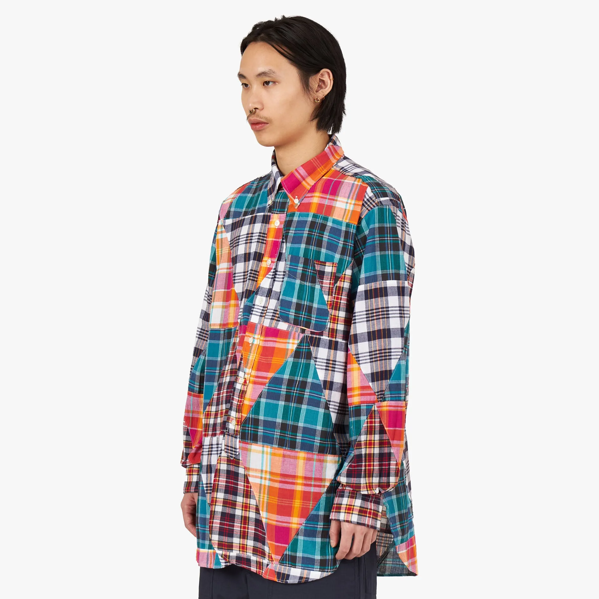 Fitted Cut Engineered Garments 19 Century BD Shirt / Patchwork Madras