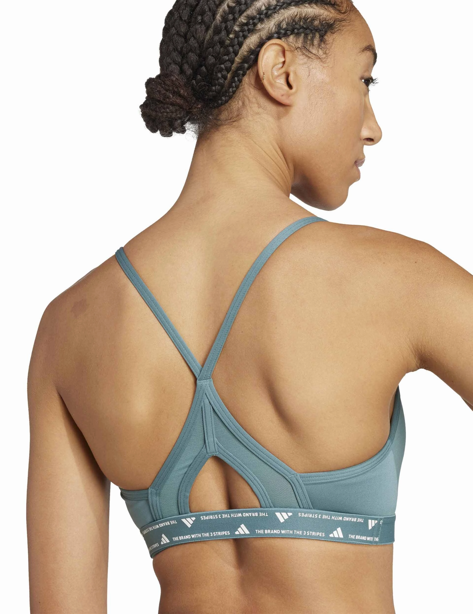 Aeroreact Training 3-Stripes Bra - Preloved Teal Easy Material
