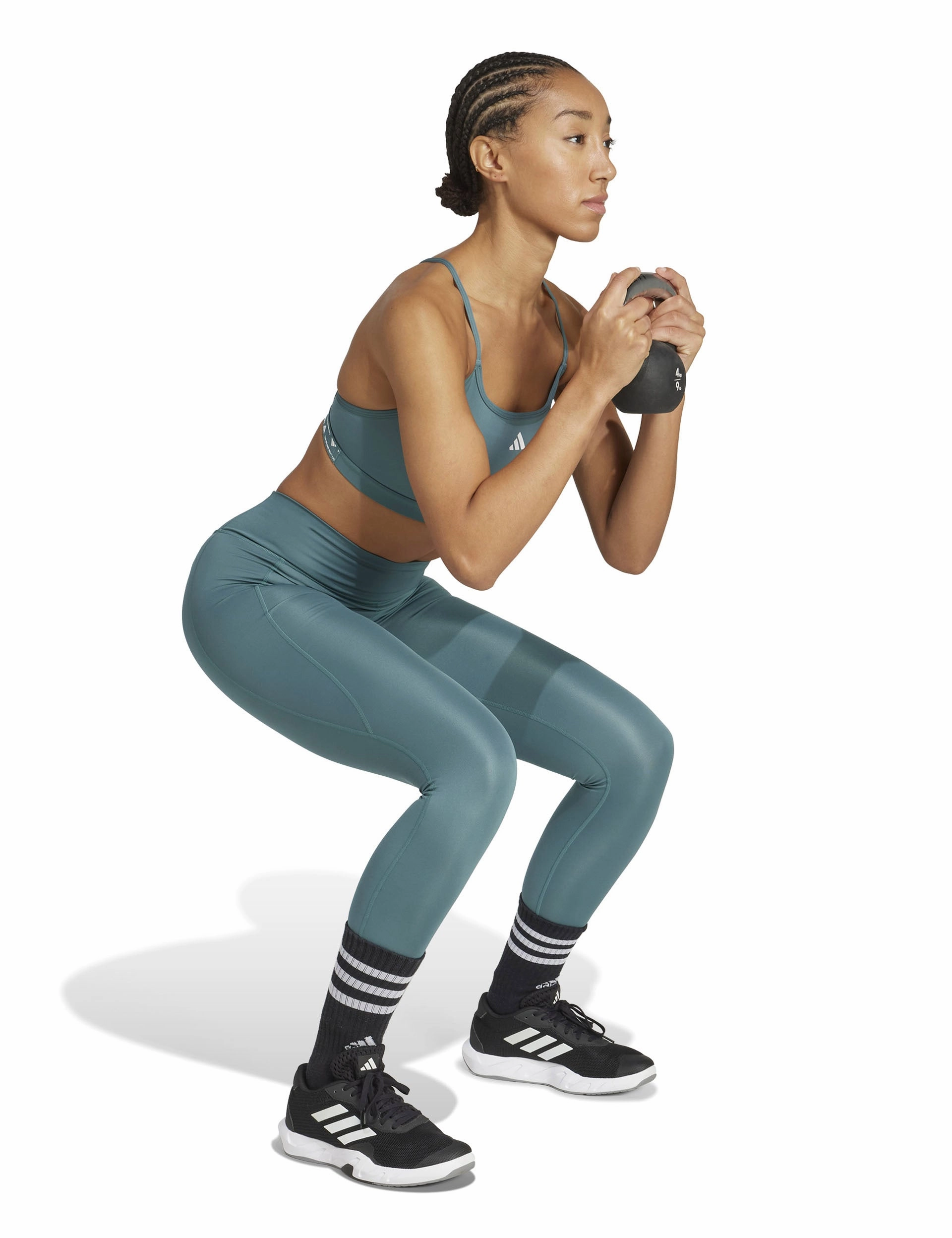 Cost-effective Oversized fit seams Aeroreact Training 3-Stripes Bra - Preloved Teal