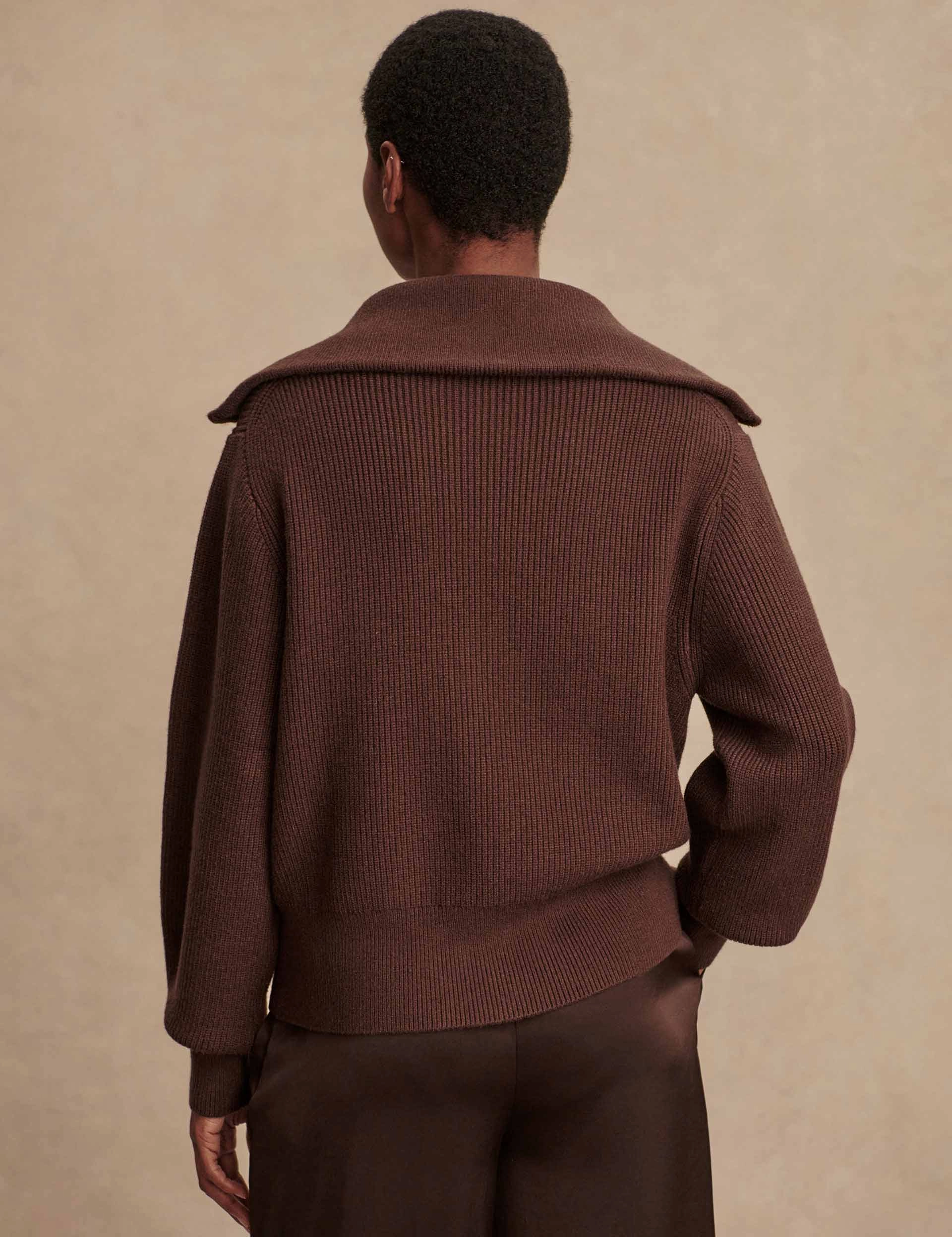 Enrico Knit Jacket - Coffee Bean Water Resistant Shell Modern Street