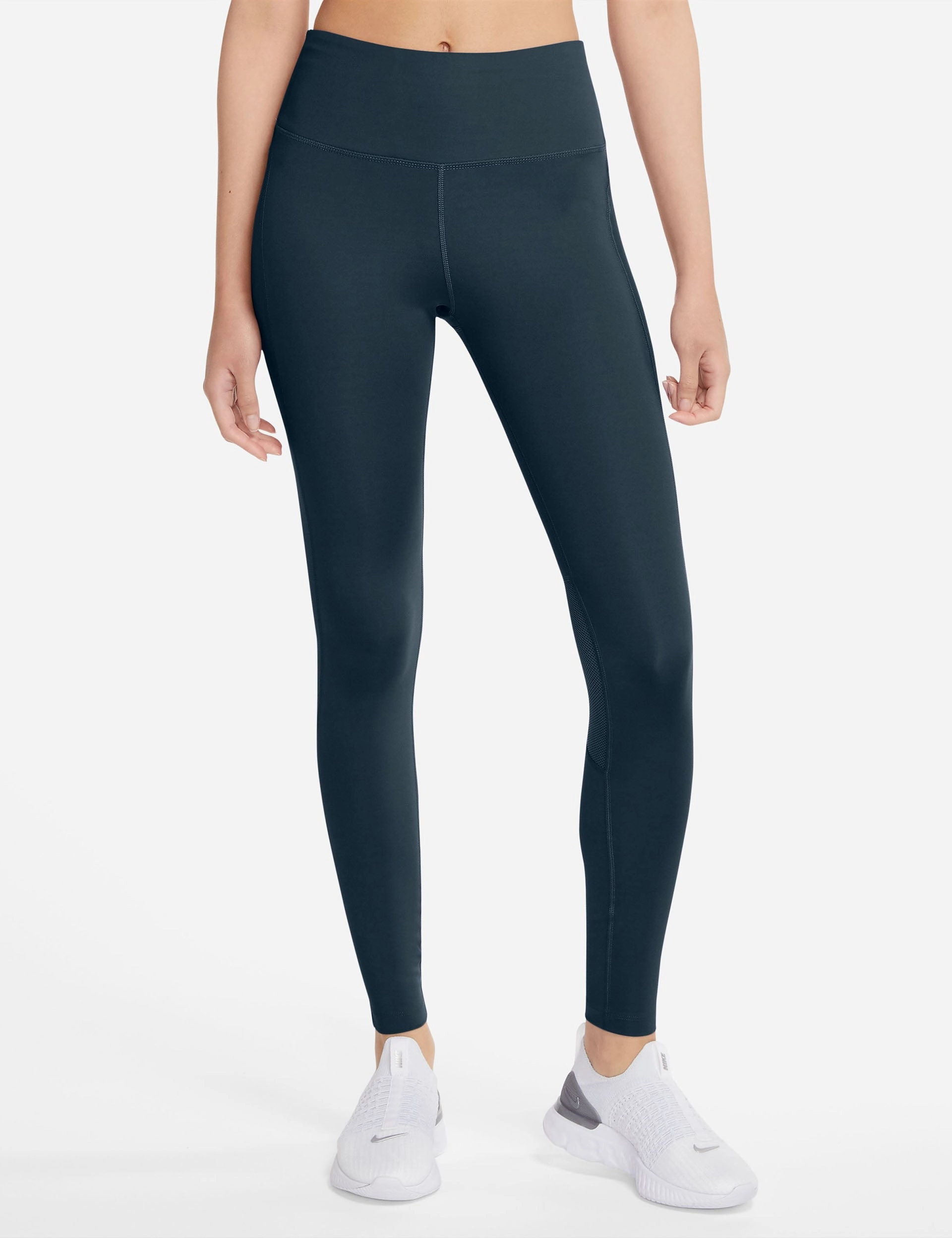 Tagless Design Epic Fast Pocket Running Leggings - Armory Navy/Reflective Silver