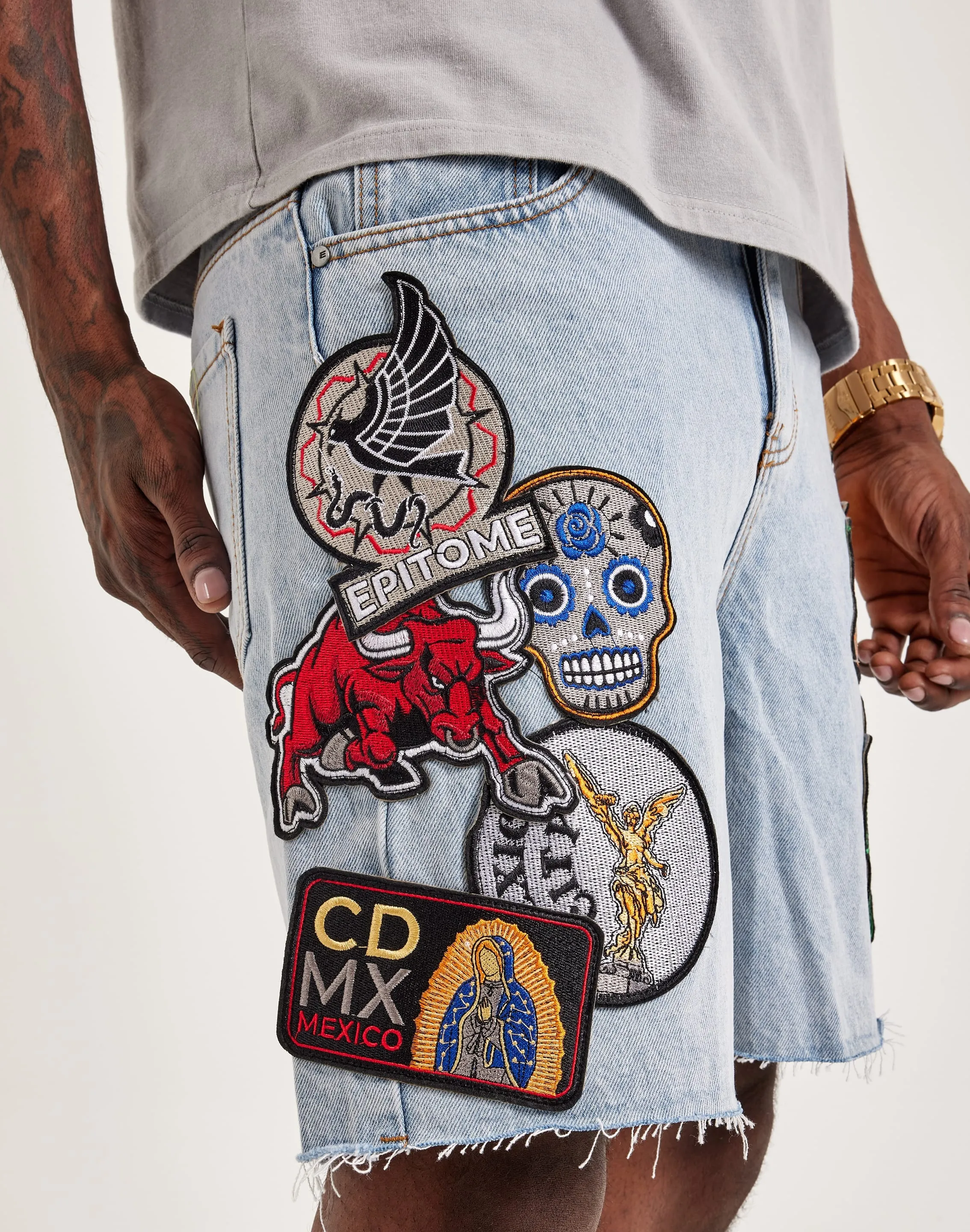 EPTM Dio Denim Shorts Calm Tone Web Glow