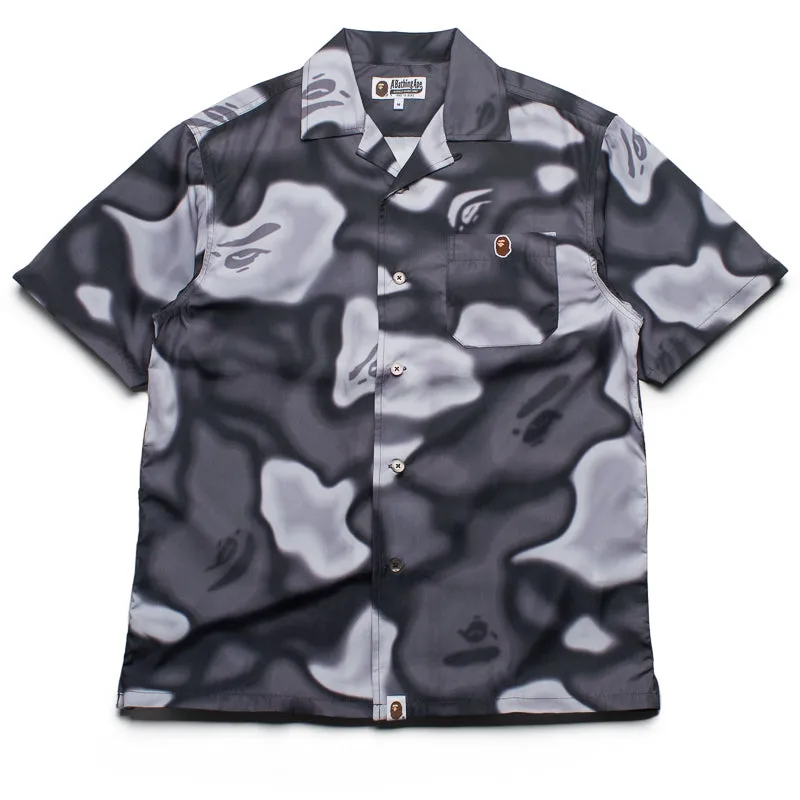 A Bathing Ape Liquid Camo One Point Collar Shirt - Black Customizable Option