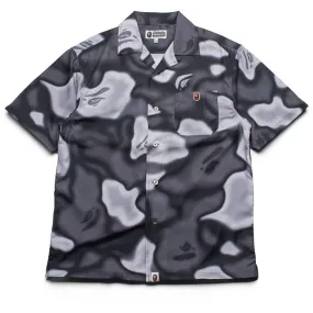 A Bathing Ape Liquid Camo One Point Collar Shirt - Black Customizable Option