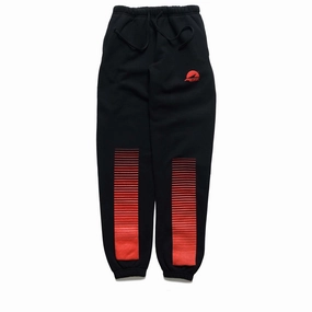 Always On Tour Lofi Sweats - Black/Red Flex Fabric With Recovery Quick Dry Weave