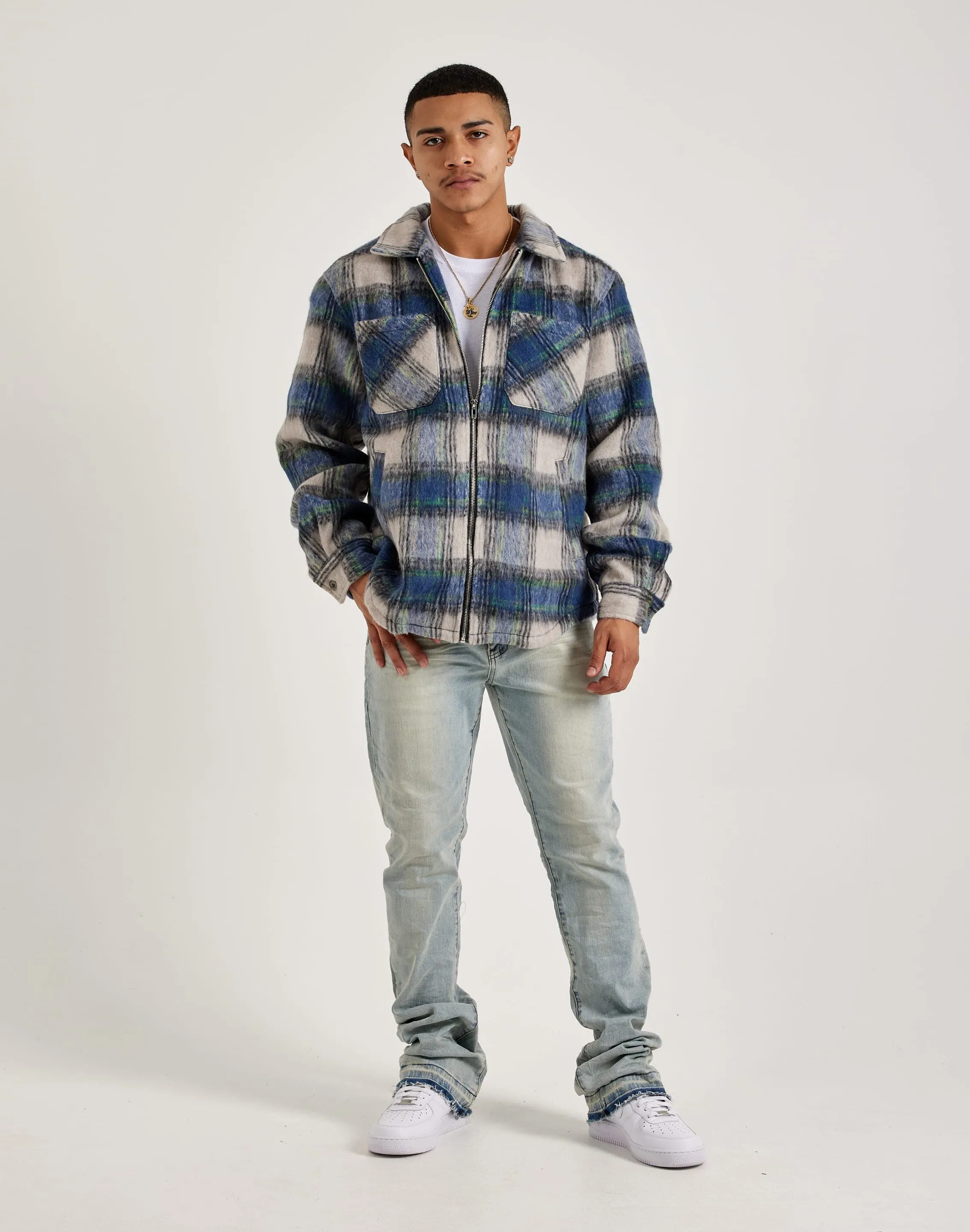AbrasionResistant EPTM Mohair Zip-Up Flannel