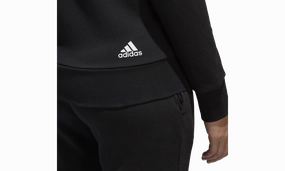 Essential Linear Full Zip Logo Hoodie "Black"