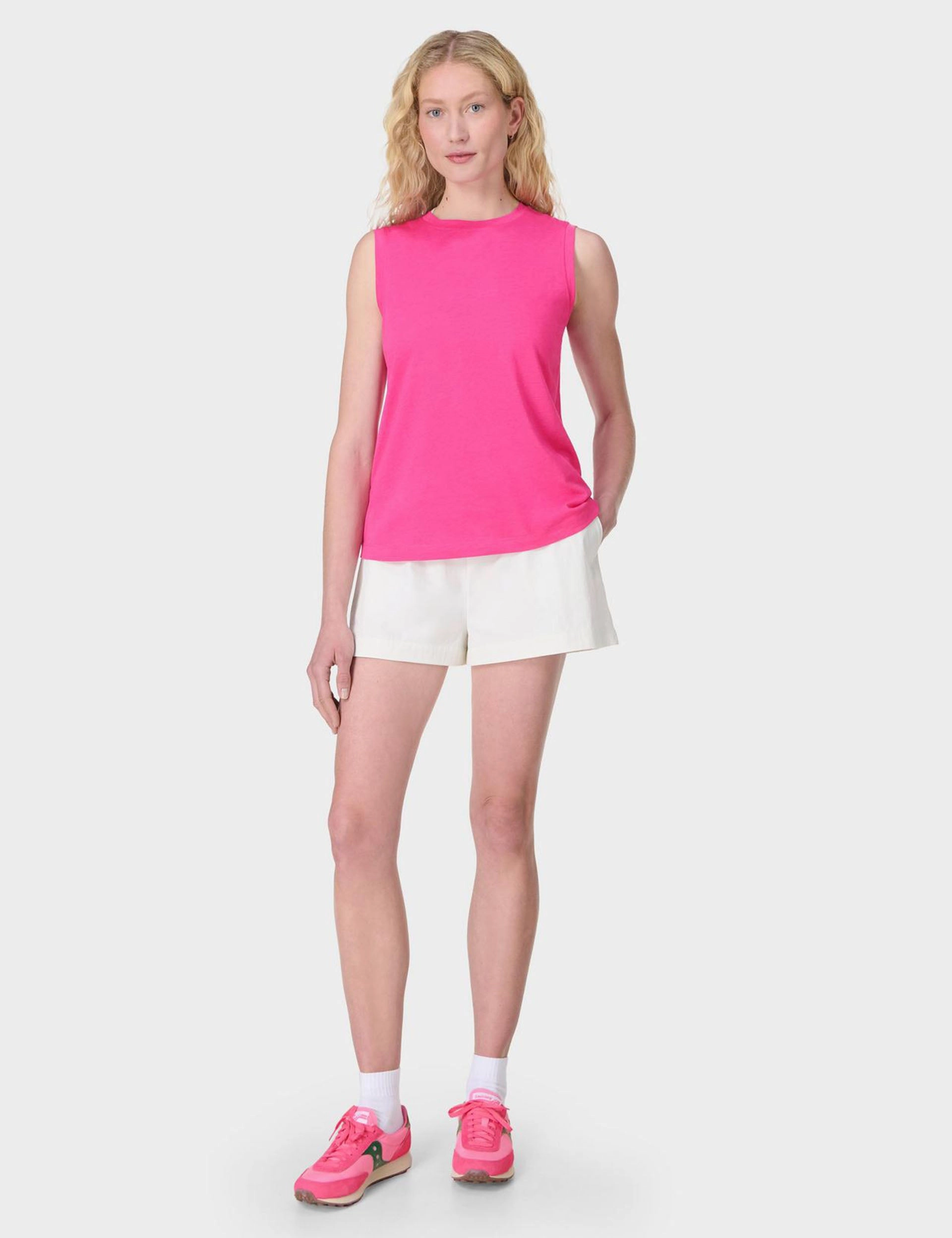 Ergonomic Armhole Shape Essential Sleeveless Vest - Fuchsia Pink