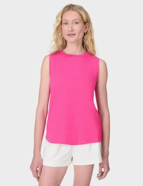 Athletic Inspired Cut Essential Sleeveless Vest - Fuchsia Pink